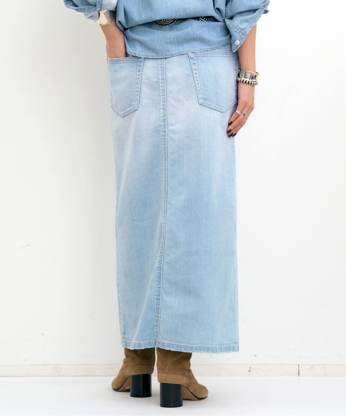 スカート L'Appartement Denim Maxi Skirt LIGHT BLUE DENIM TIGHT SKIRT（デニムスカート）｜L'Appartement