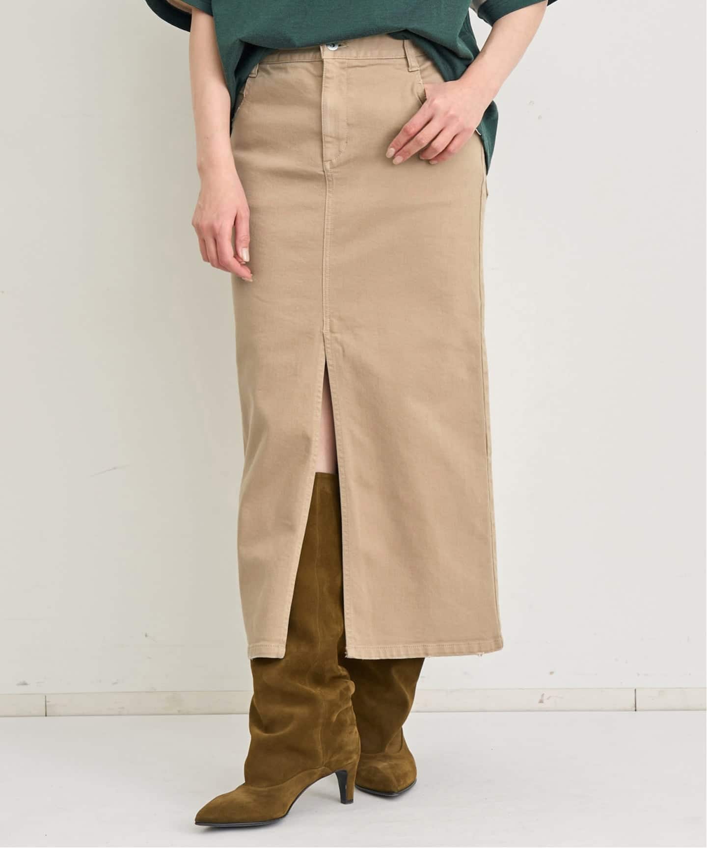 GARMENT DYE TIGHT SKIRT（デニムスカート）｜L'Appartement