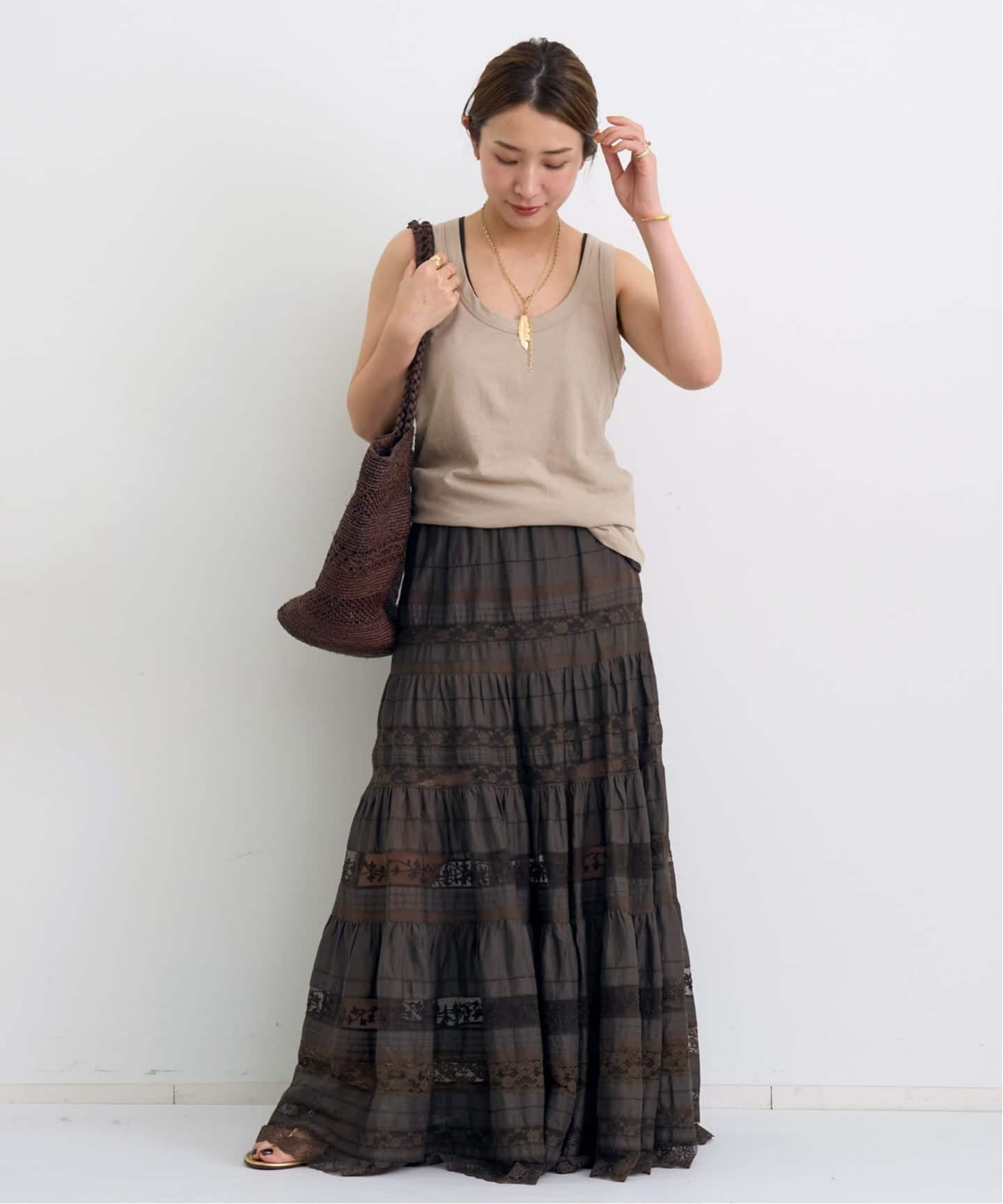 TIERED LACE SKIRT(ロング・マキシ丈スカート)|L'Appartement TIERED LACE SKIRT(ロング・マキシ丈スカート)|L'Appartement