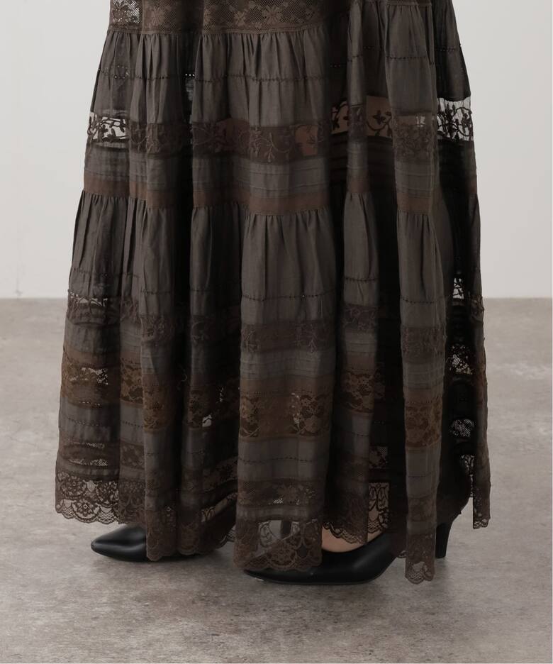 TIERED LACE SKIRT（ロング・マキシ丈スカート）｜L