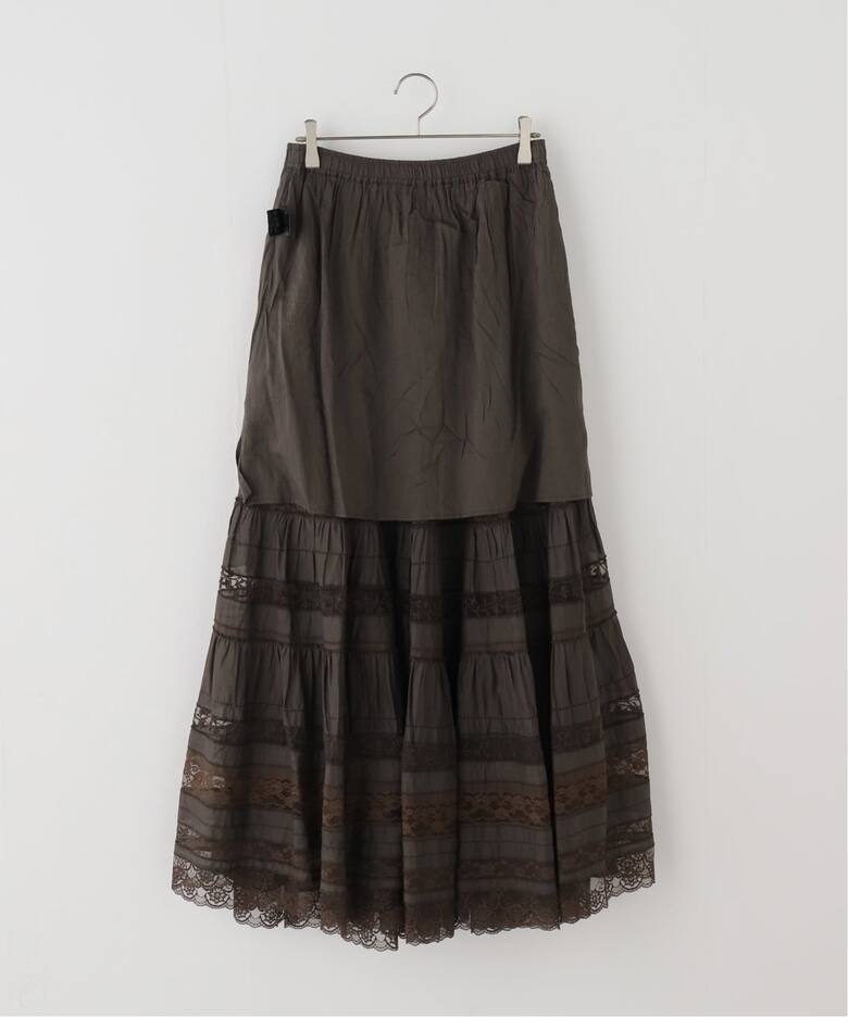 TIERED LACE SKIRT（ロング・マキシ丈スカート）｜L