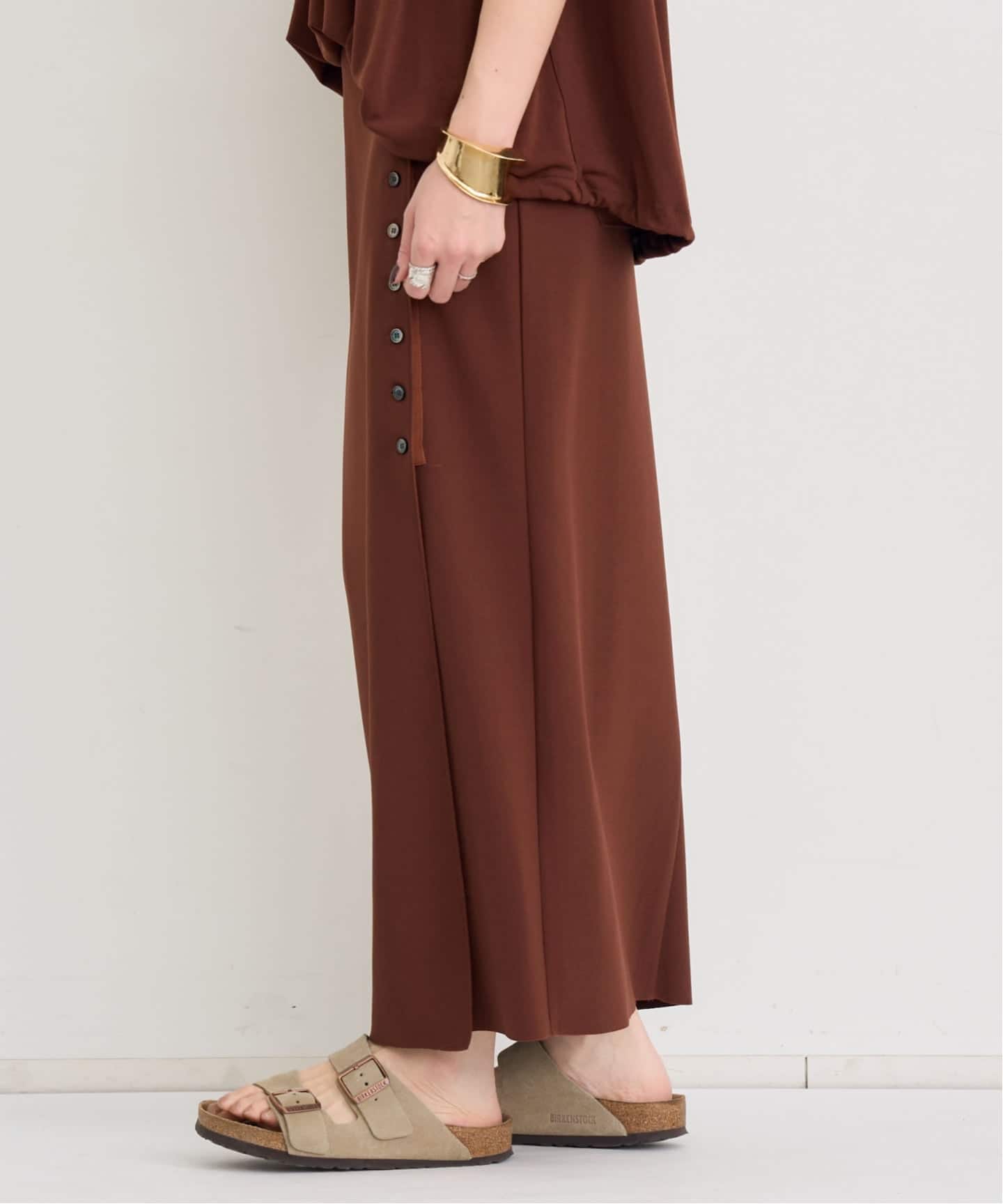 BIRROT/ビロット】 BUTTONED WRAP SKIRT（ロング・マキシ丈スカート
