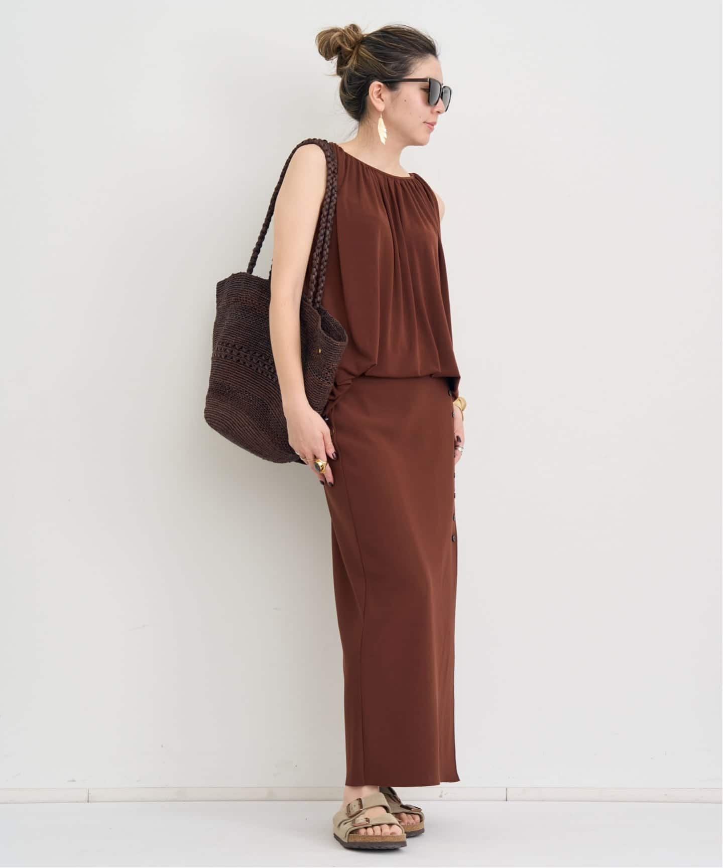 BIRROT/ビロット】 BUTTONED WRAP SKIRT（ロング・マキシ丈スカート