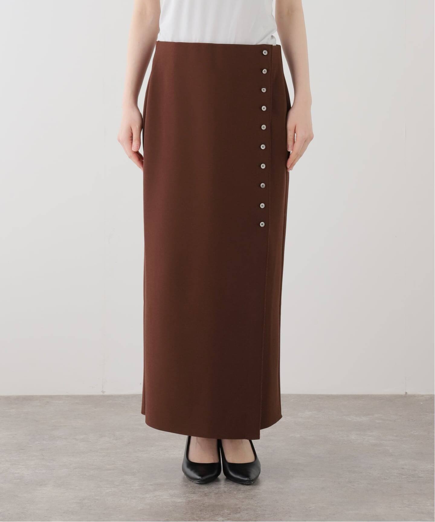 BIRROT/ビロット】 BUTTONED WRAP SKIRT（ロング・マキシ丈スカート