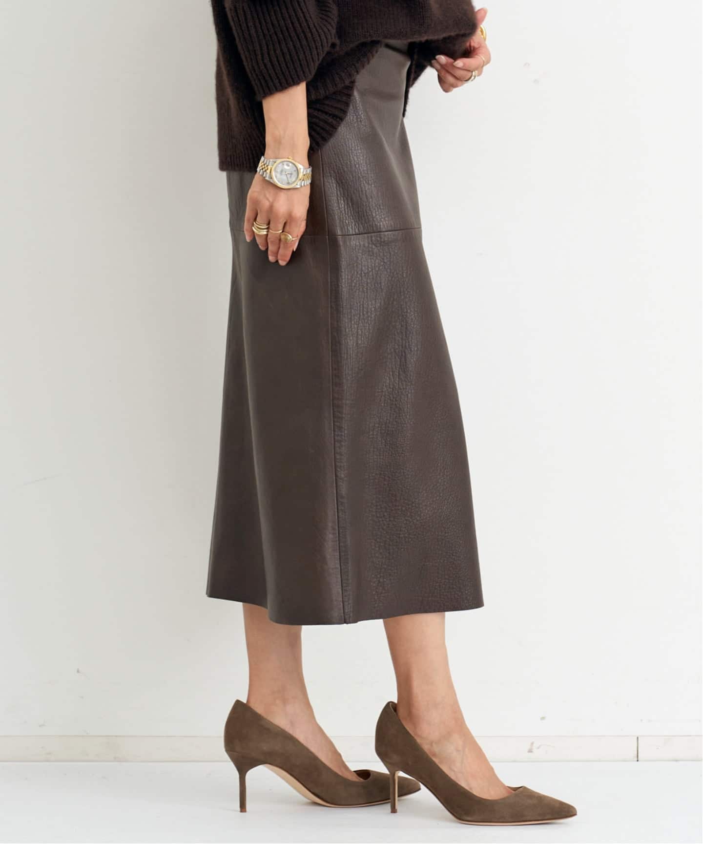 MADISONBLUE/マディソンブルー】A LINE LEATHER SKIRT（その他スカート