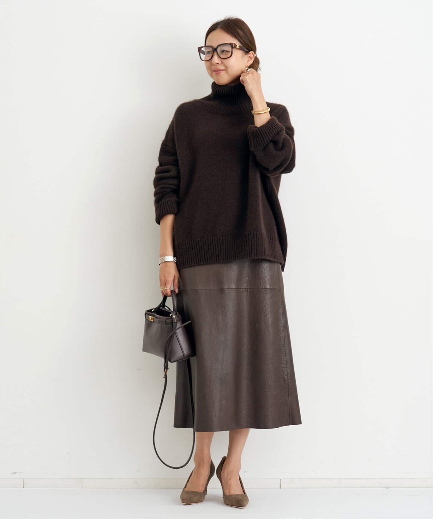 MADISONBLUE/マディソンブルー】A LINE LEATHER SKIRT（その他スカート