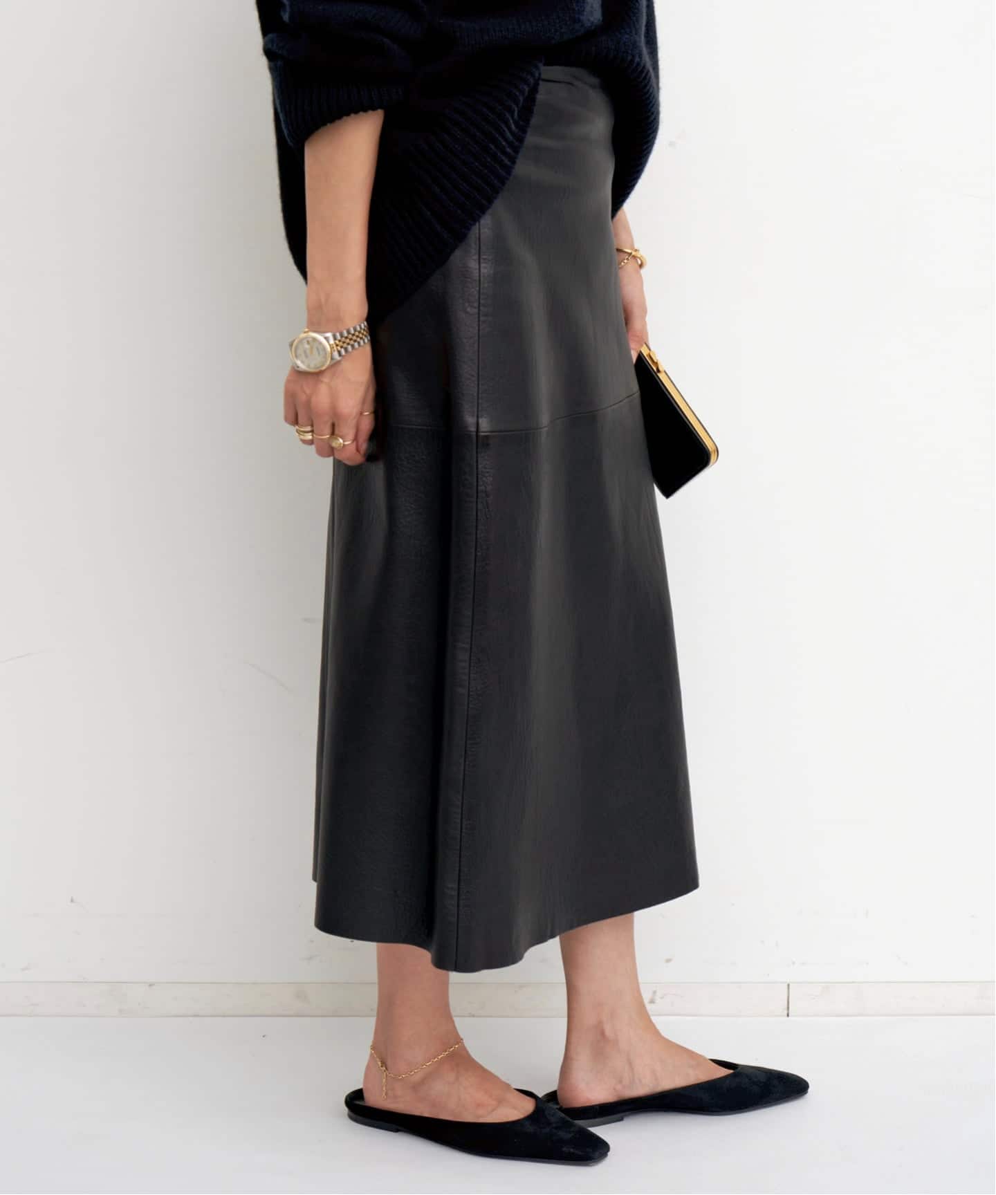 MADISONBLUE/マディソンブルー】A LINE LEATHER SKIRT（その他スカート