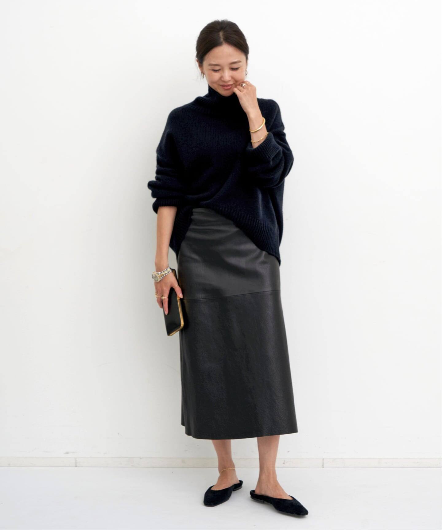 MADISON BLUE/マディソン ブルー】A LINE LEATHER SKIRT（その他