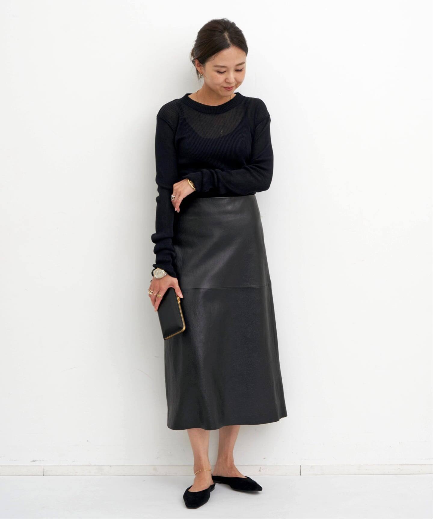 MADISONBLUE/マディソンブルー】A LINE LEATHER SKIRT（その他スカート