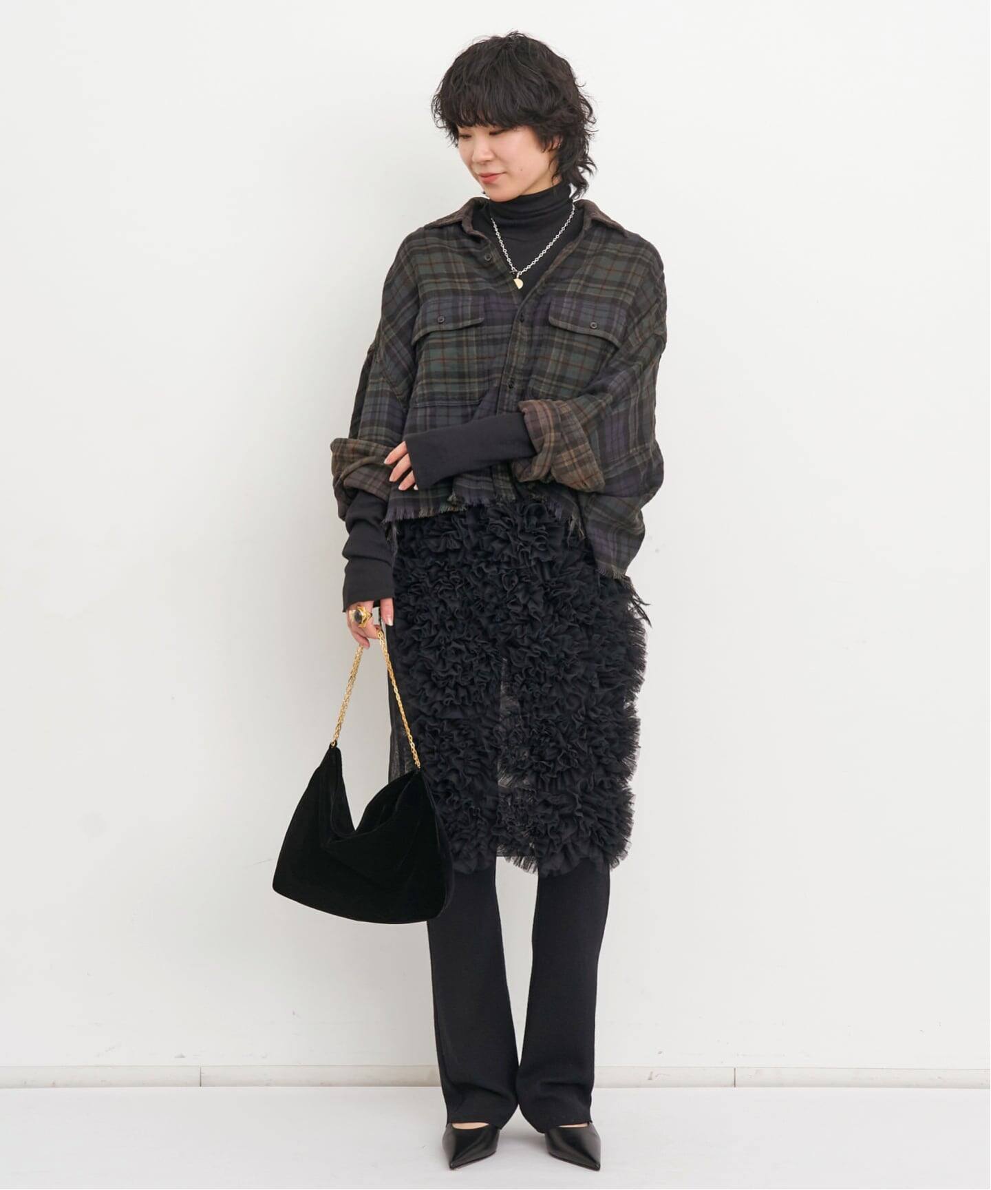 Col Pierrot/コル ピエロ】 TULLE FLOWER SKIRT（ひざ丈スカート）｜L