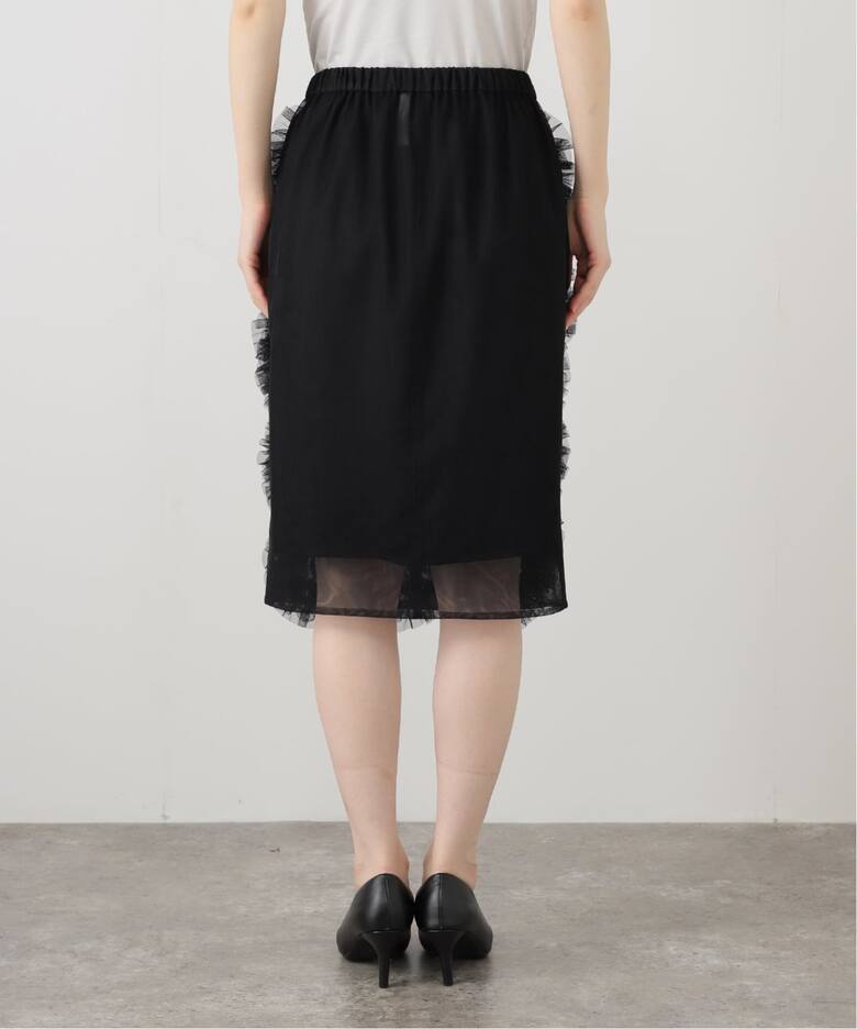 Col Pierrot/コル ピエロ】 TULLE FLOWER SKIRT（ひざ丈スカート）｜L 