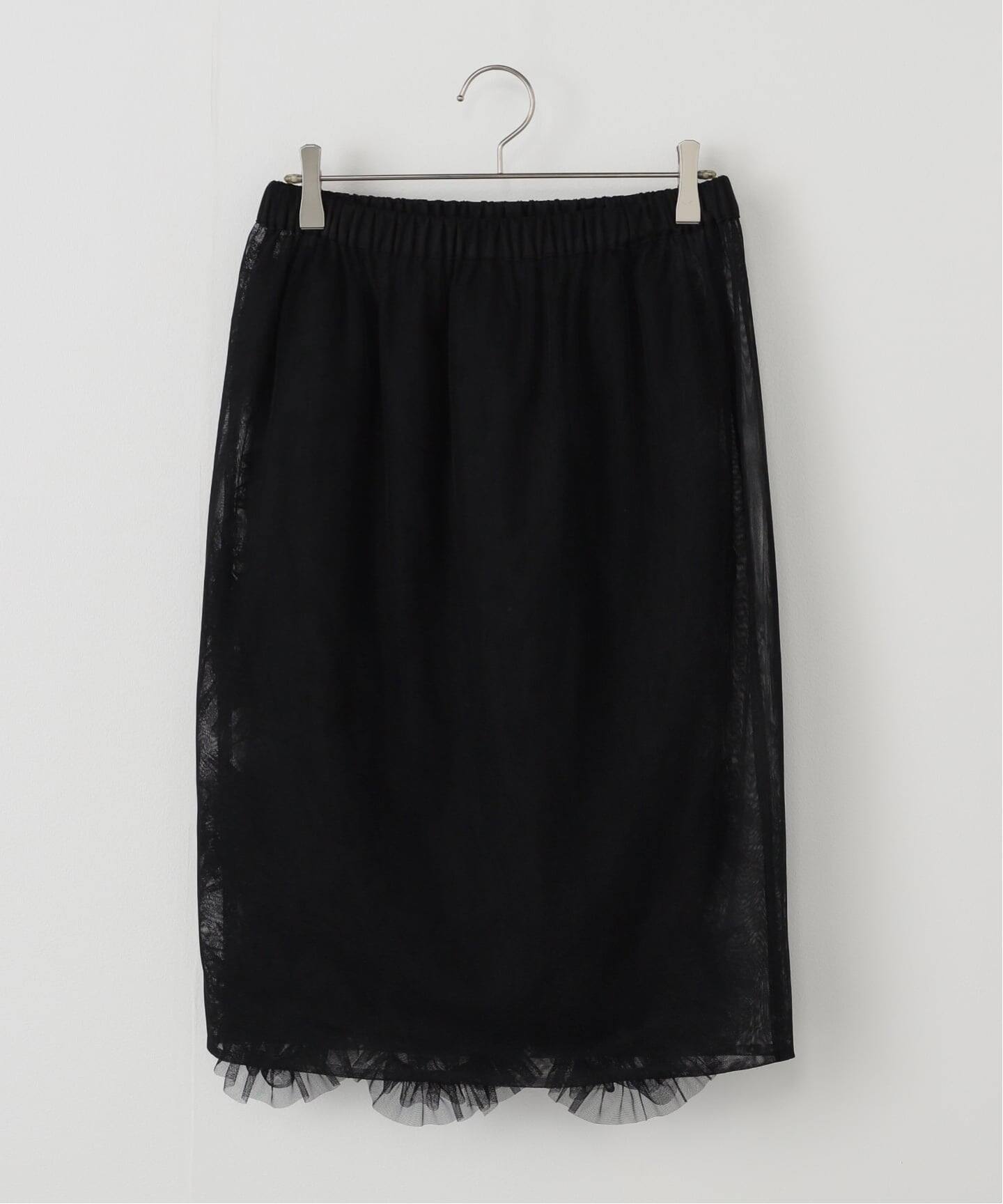 Col Pierrot/コル ピエロ】 TULLE FLOWER SKIRT（ひざ丈スカート）｜L