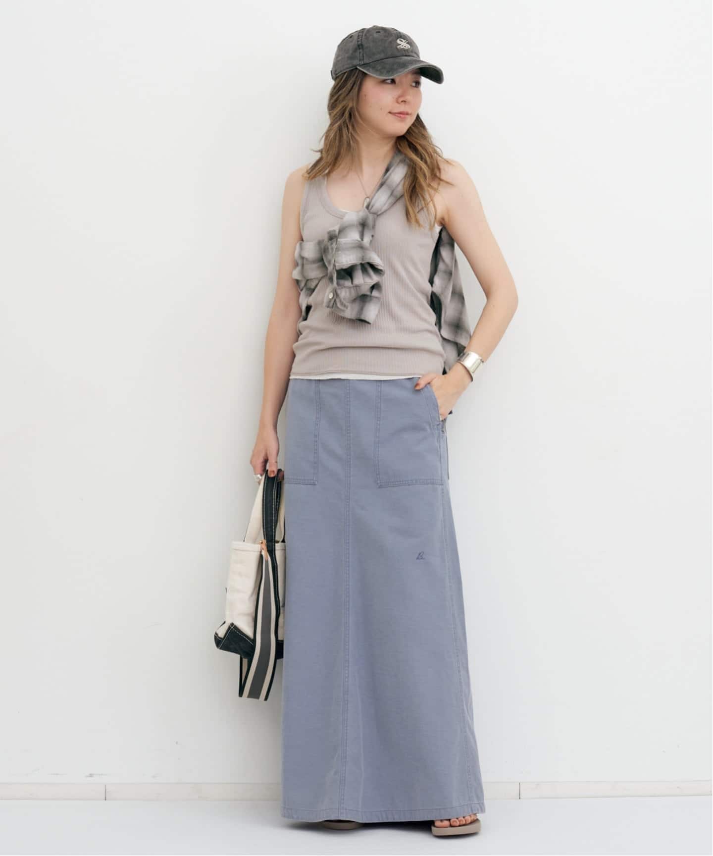 MADISON BLUE/マディソン ブルー】 FATIGUE PANEL FLARE LONG SKIRT