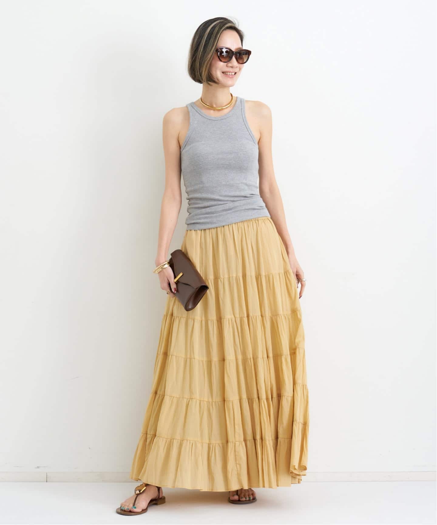 COUTURE D'ADAM/クチュールドアダム】 TIERED SKIRT(ロング・マキシ丈 COUTURE D'ADAM/クチュールドアダム】 TIERED SKIRT(ロング・マキシ丈