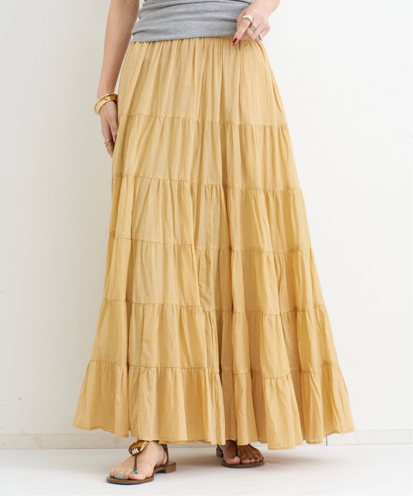 COUTURE D'ADAM/クチュールドアダム】 TIERED SKIRT（ロング・マキシ丈
