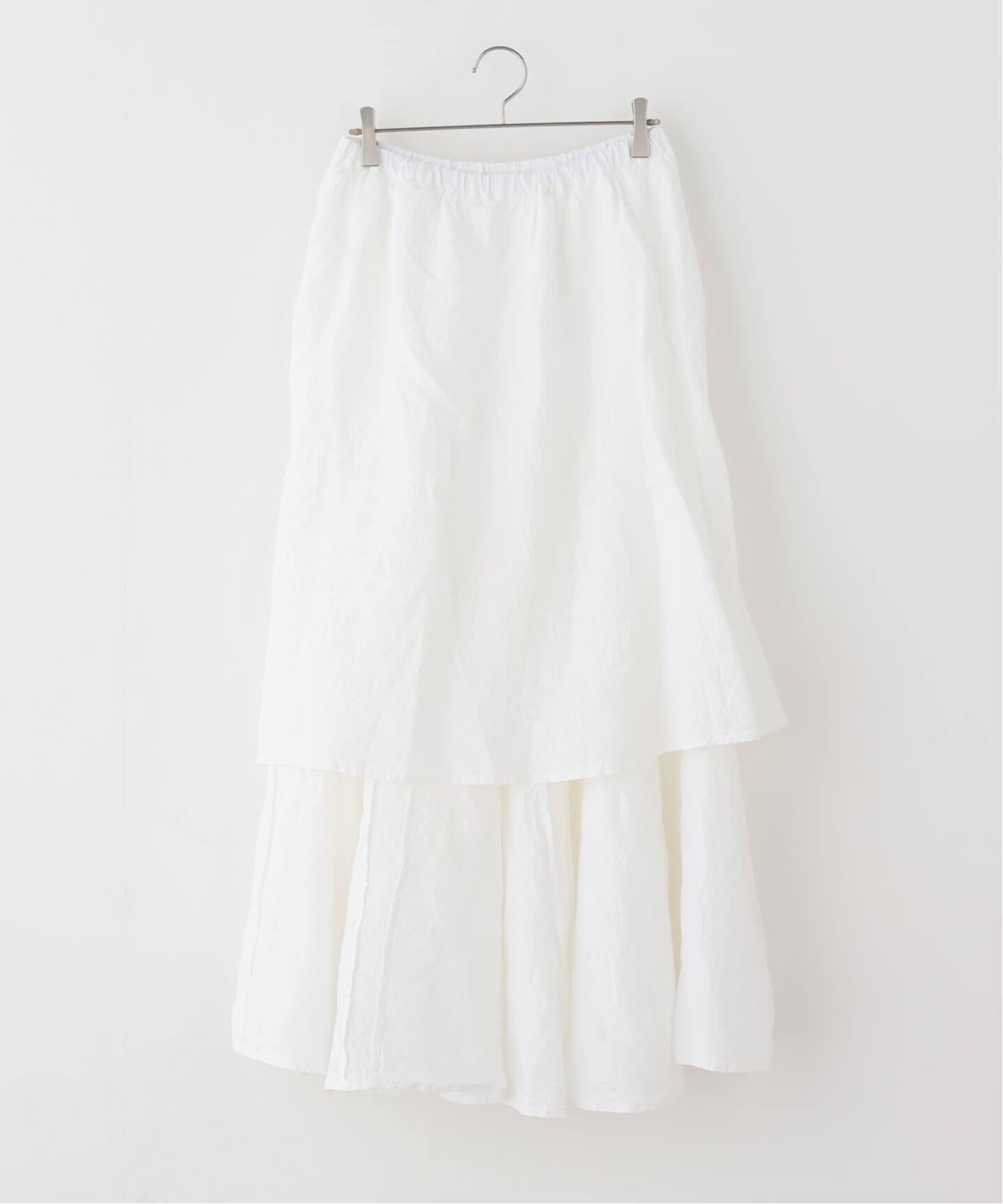 メゾンドバカンス 白色の大きい方 MAISON DE VACANCES/メゾン ド バカンス】 VOLUME 2WAY SKIRT（ロング