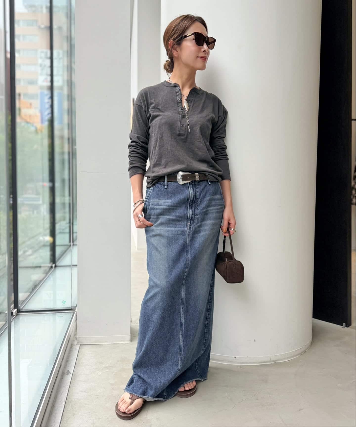 UPPER HIGHTS/アッパー ハイツ】 DENIM SKIRT（デニムスカート）｜L