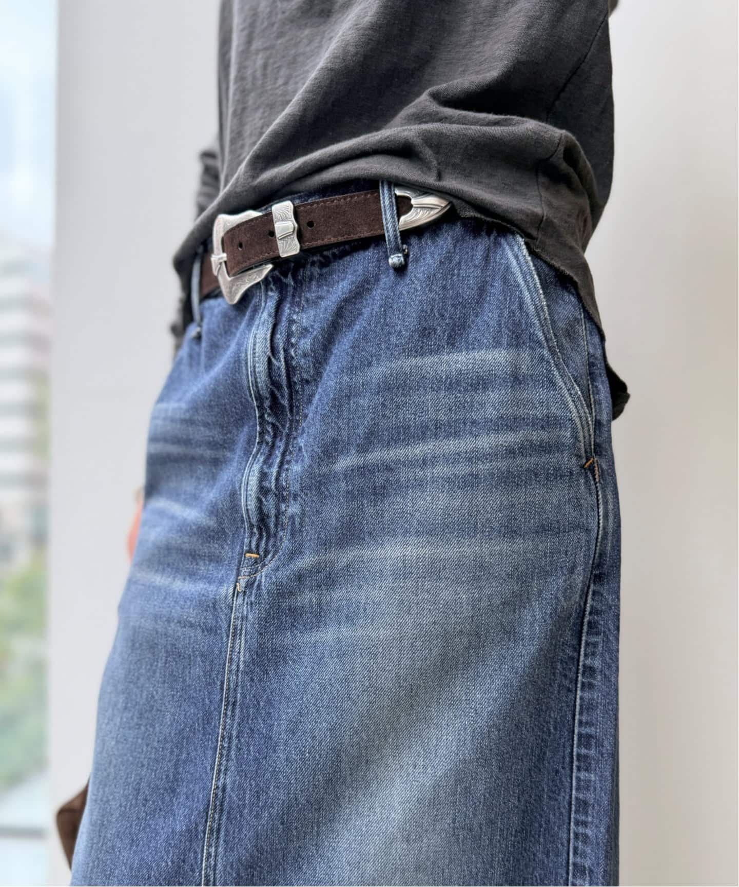 UPPER HIGHTS/アッパー ハイツ】 DENIM SKIRT（デニムスカート）｜L