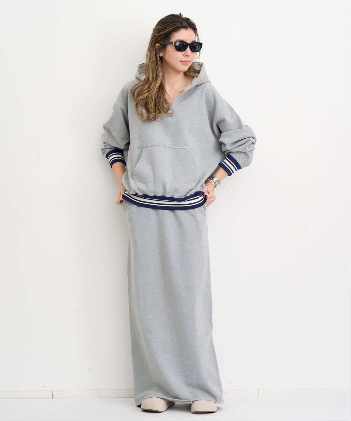 L'Appartement REMI RELIEFミリタリーマキシスカート REMI RELIEF/レミ レリーフ】 SWEAT SKIRT（ロング・マキシ丈スカート