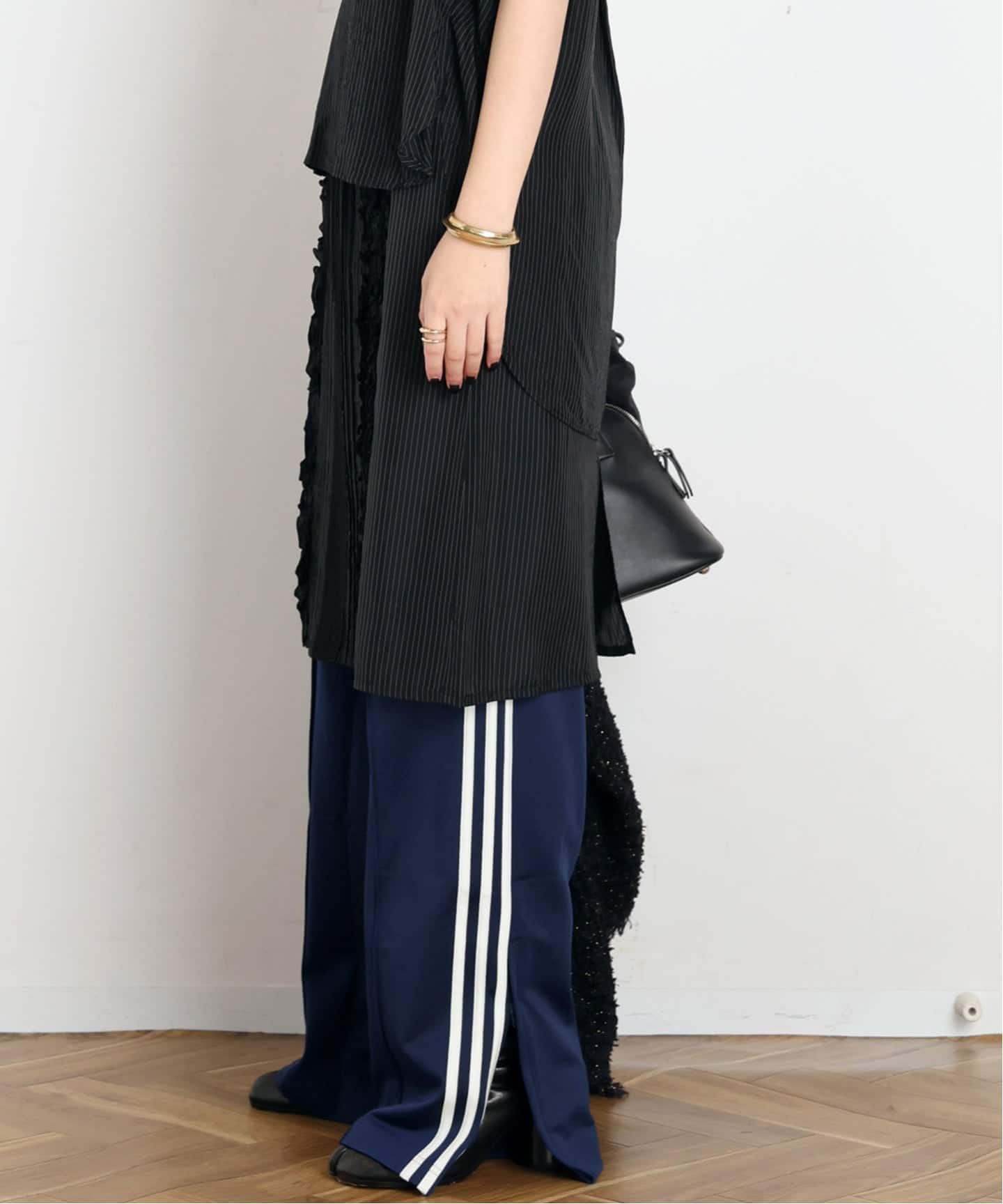 ARCHIVE STANCE/アーカイブスタンス】washed stripe frill skirt（ひざ