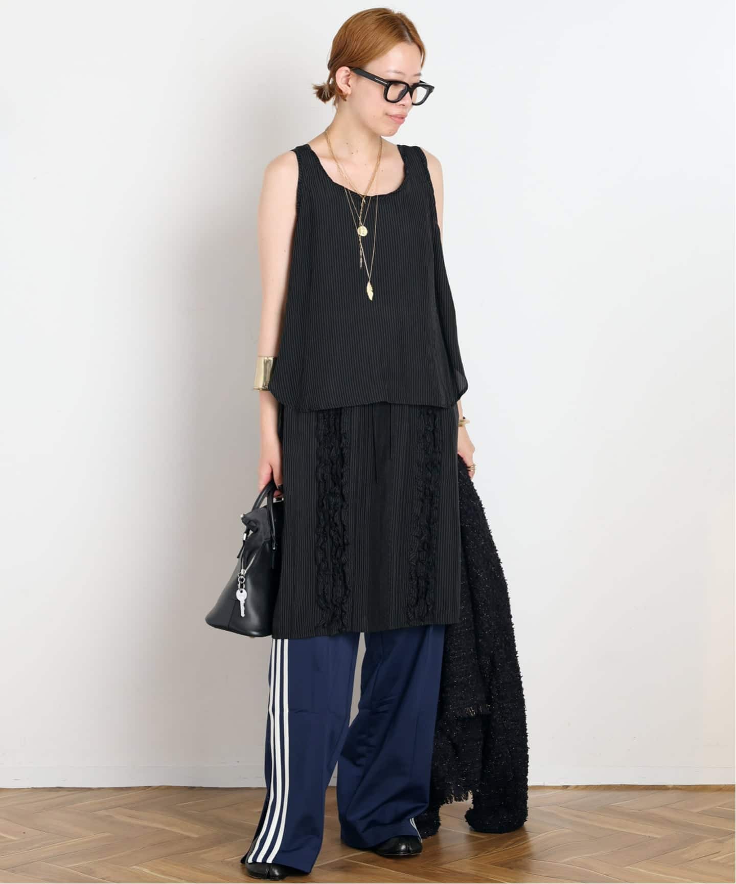 ARCHIVE STANCE/アーカイブスタンス】washed stripe frill skirt（ひざ