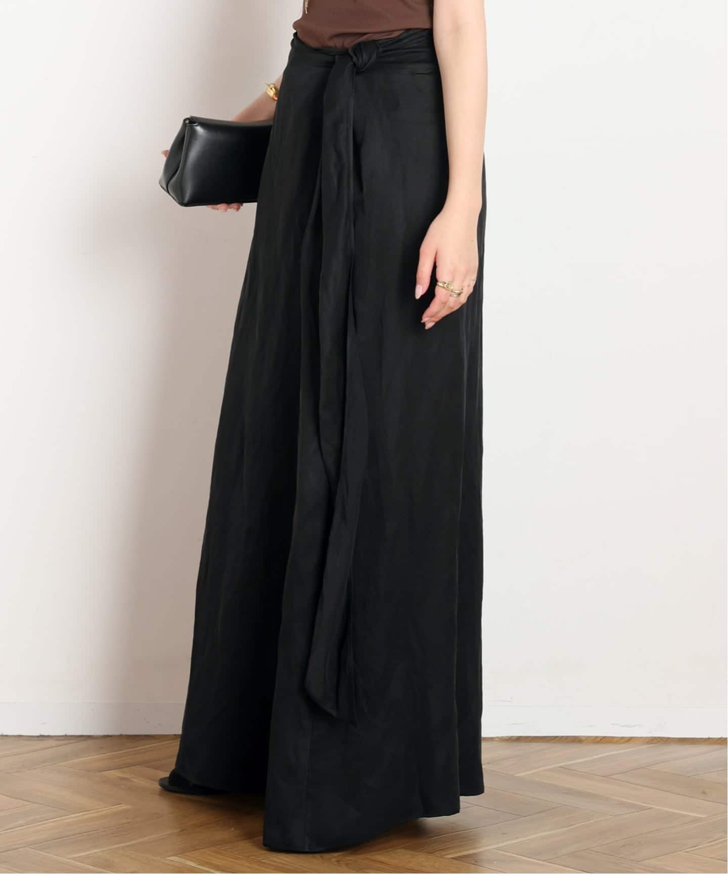RUOHAN/ローハン】TULA WRAP SKIRT(Black)（ロング・マキシ丈スカート