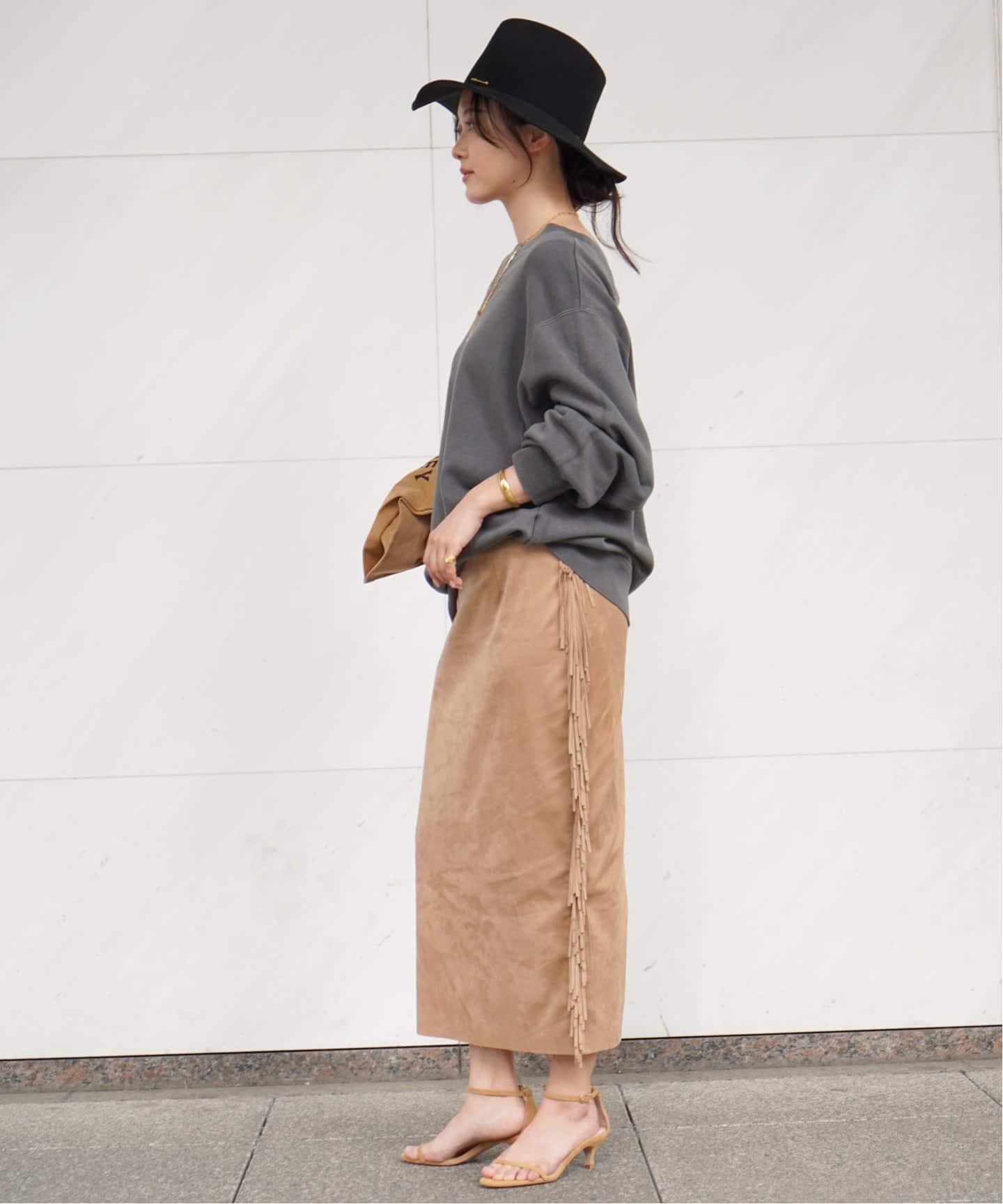 COUTURE D'ADAM/クチュールドアダム】Suede fabiric Ranch Skirt
