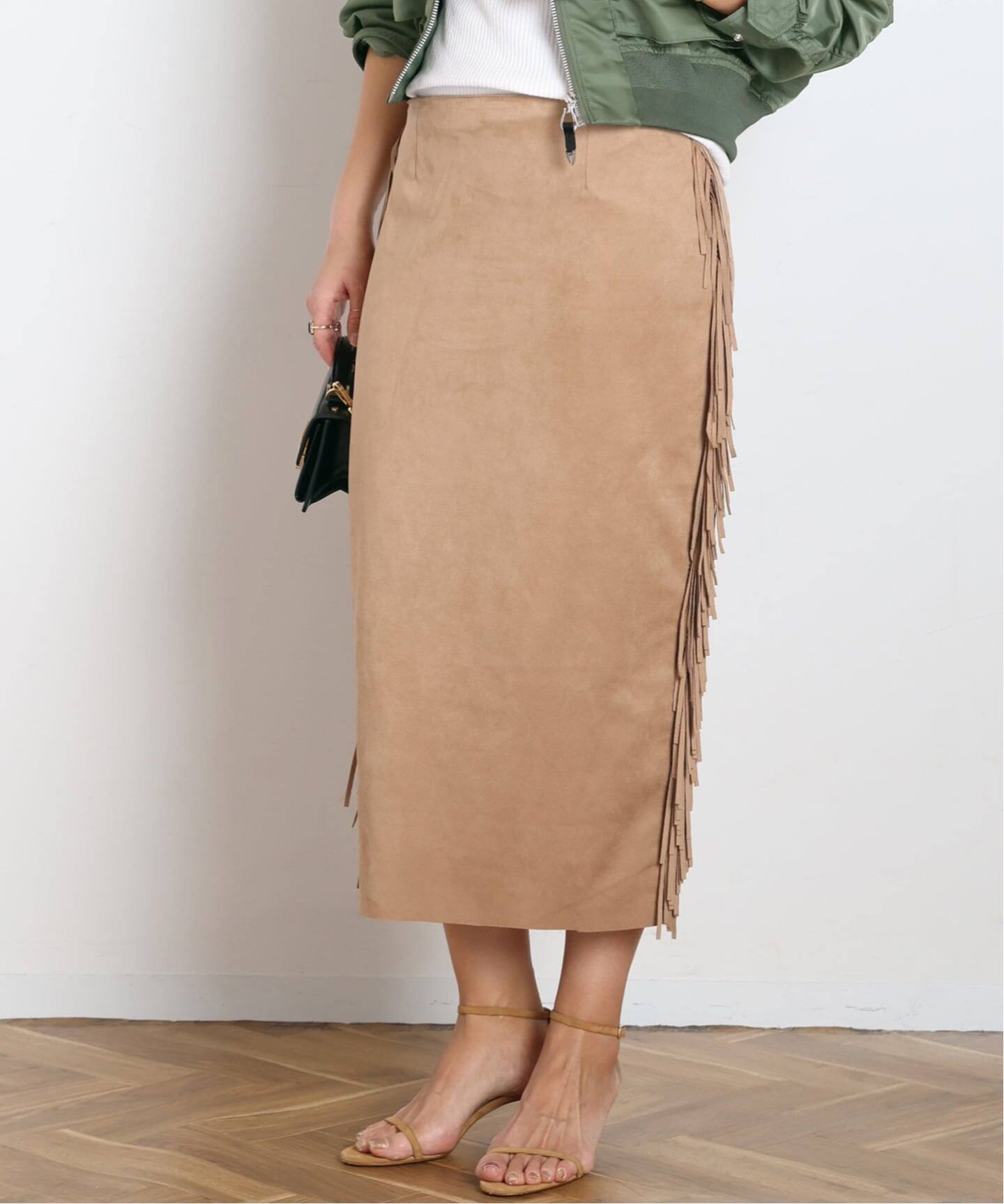 COUTURE D'ADAM/クチュールドアダム】Suede fabiric Ranch Skirt
