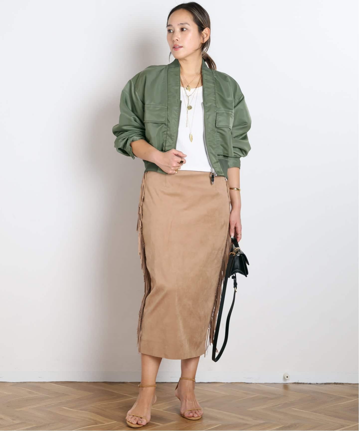 COUTURE D'ADAM/クチュールドアダム】Suede fabiric Ranch Skirt
