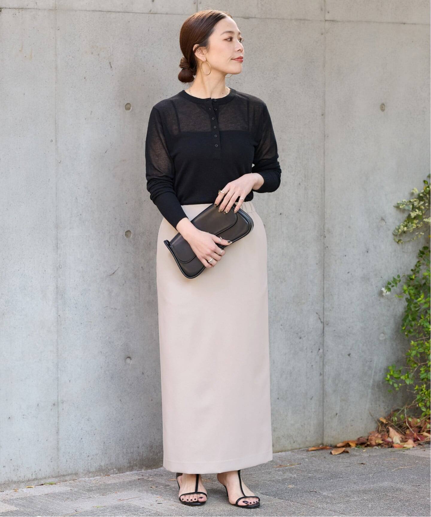 ebure クリアダブルクロス トラペーズスカート オンラインストア・買取入荷】2023AW ebure クリアダブルクロス トラ