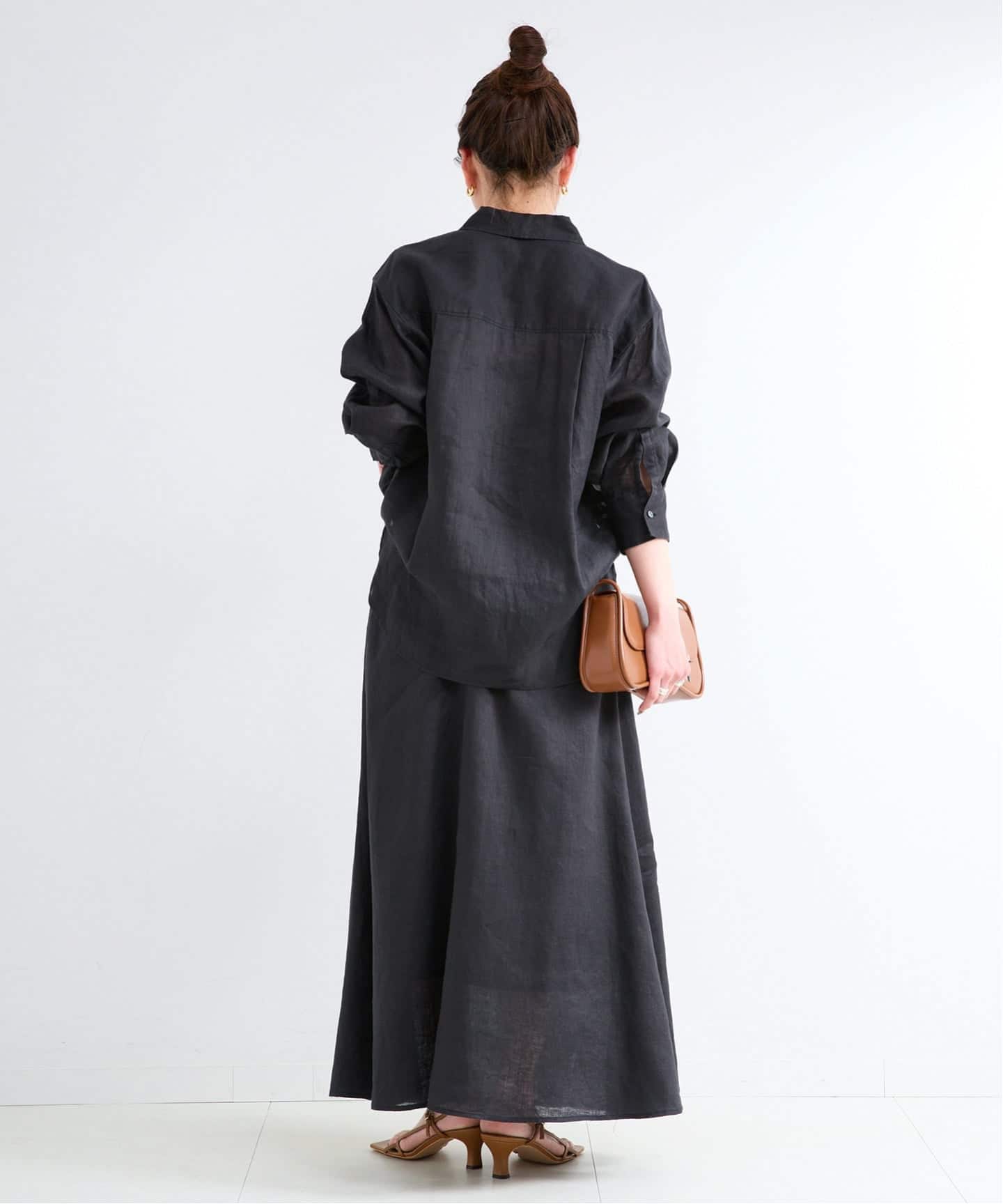 S/Mサイズ展開》手洗い可 / フレンチリネンギャザースカート（ロング