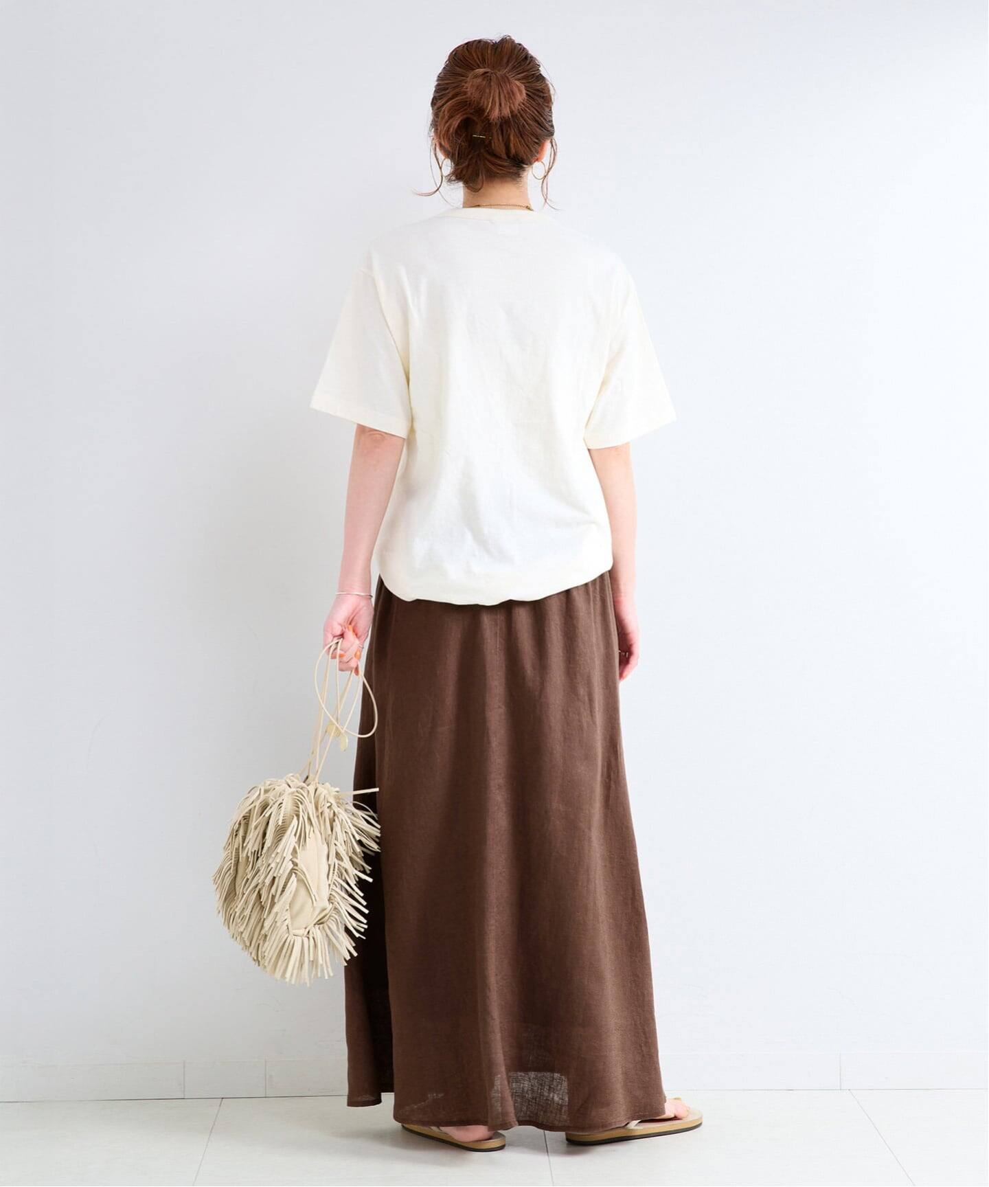 S/Mサイズ展開》手洗い可 / フレンチリネンギャザースカート（ロング