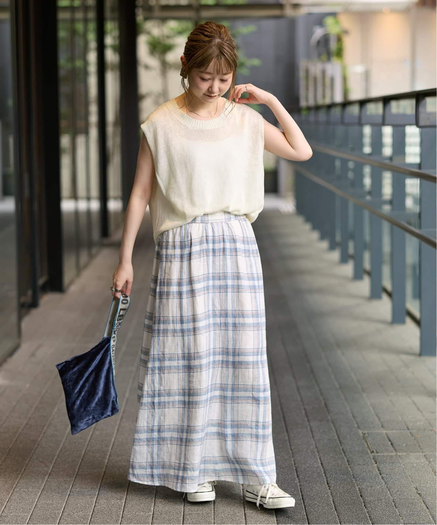 S/Mサイズ展開》手洗い可 / フレンチリネンギャザースカート（ロング