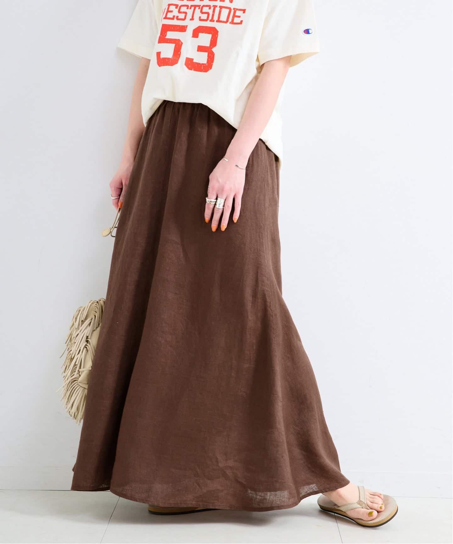 予約》《S/Mサイズ展開》手洗い可 / フレンチリネンギャザースカート