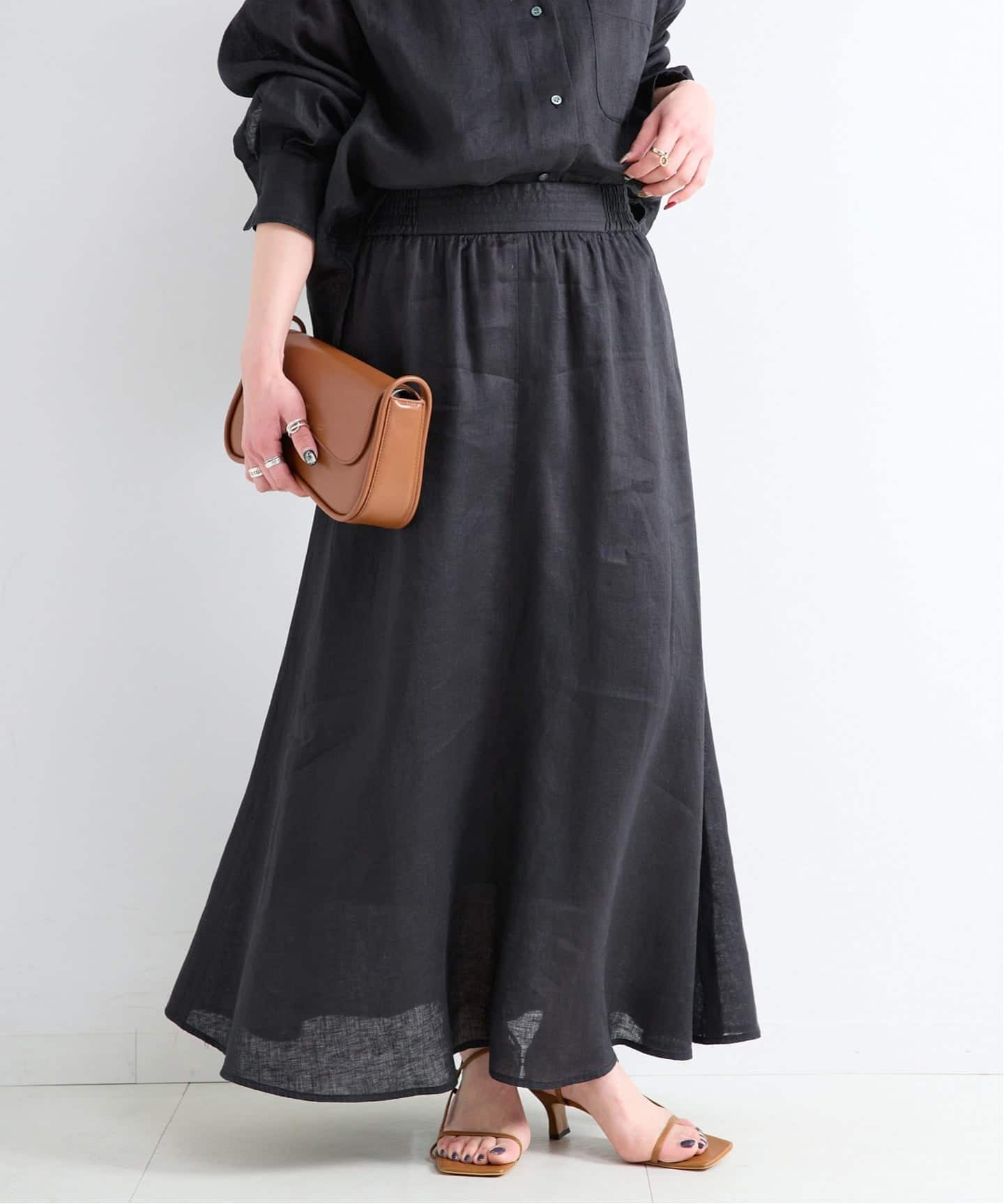 追加》《S/Mサイズ展開》手洗い可 / フレンチリネンギャザースカート