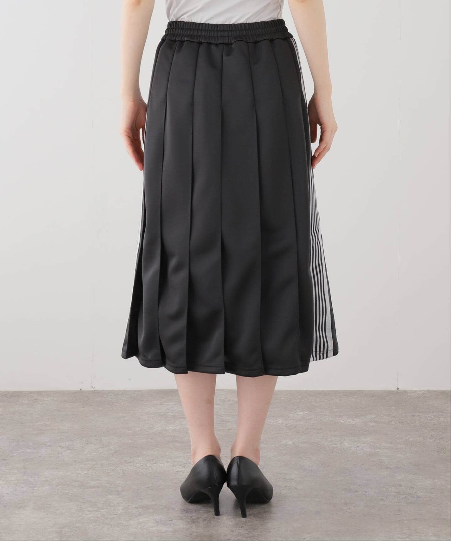 ニードルス　トラック　スカート　チャコール NEEDLES/ニードルズ Pleated Track Skirt - Poly Smooth（ロング