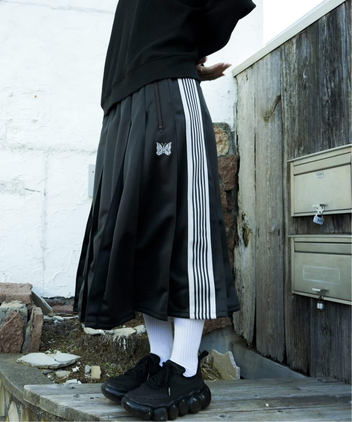 NEEDLES/ニードルズ Pleated Track Skirt - Poly Smooth（ロング