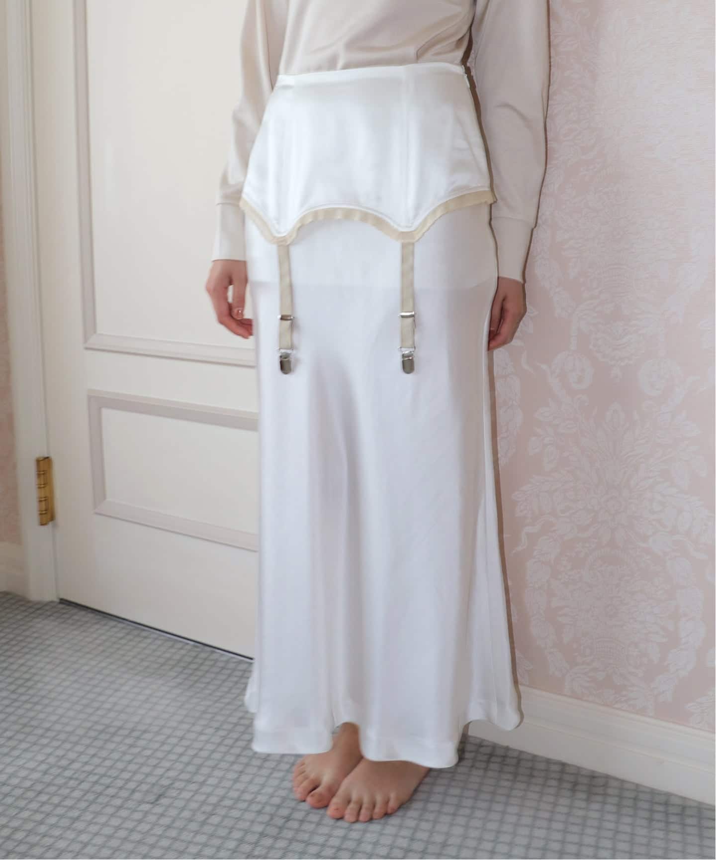 LULU vintage silk garter skirt（ロング・マキシ丈スカート）｜EDIT
