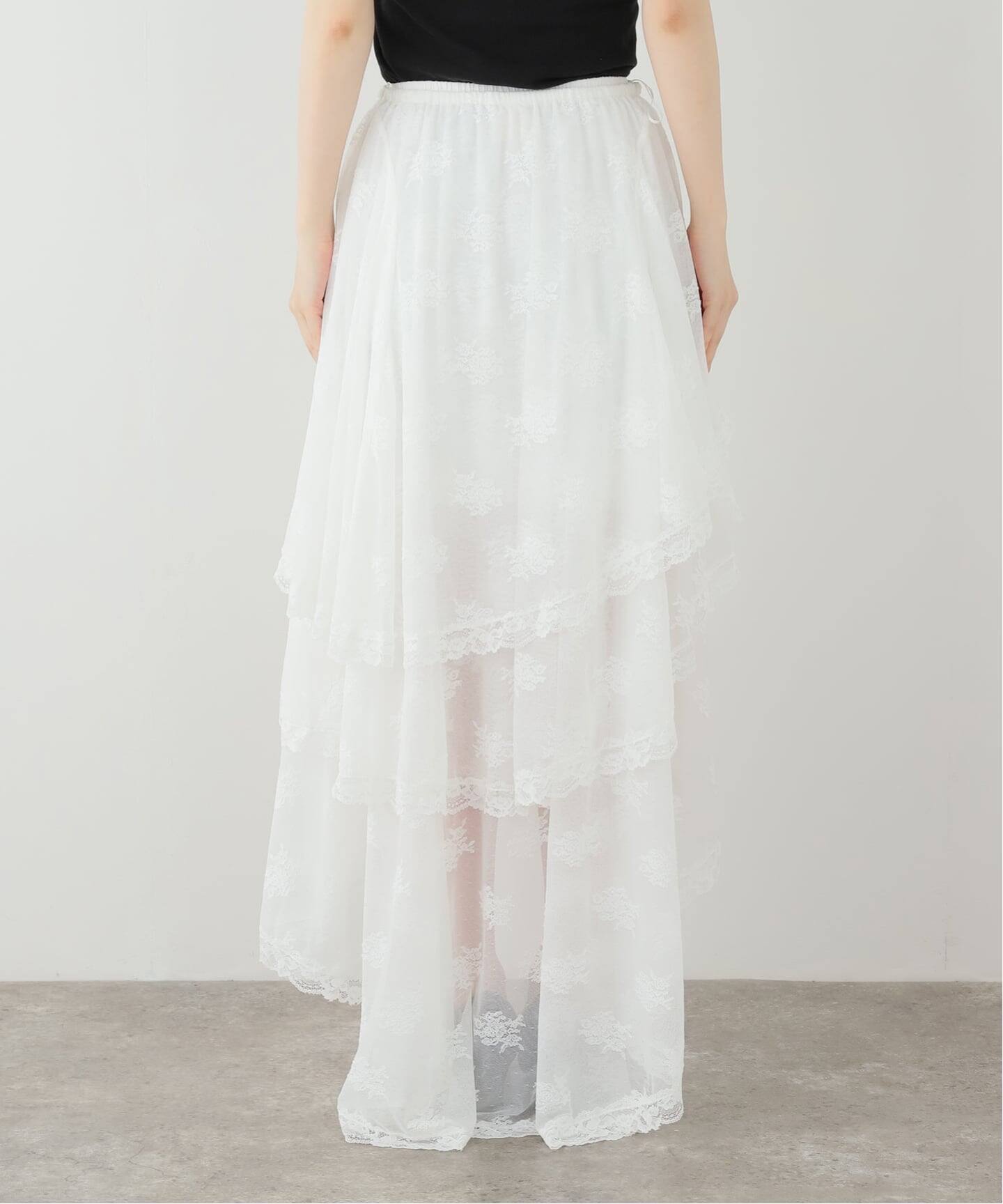 YUHAN WANG/ユハン ワン】 cascade lace skirt（ロング・マキシ丈