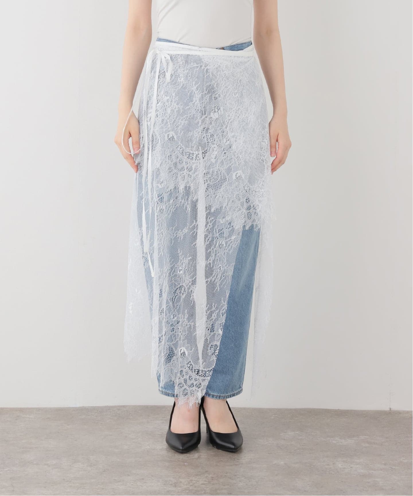 HELLA/ヘラ】 2way Layered Lace Wrap Skirt（その他スカート）｜EDIT
