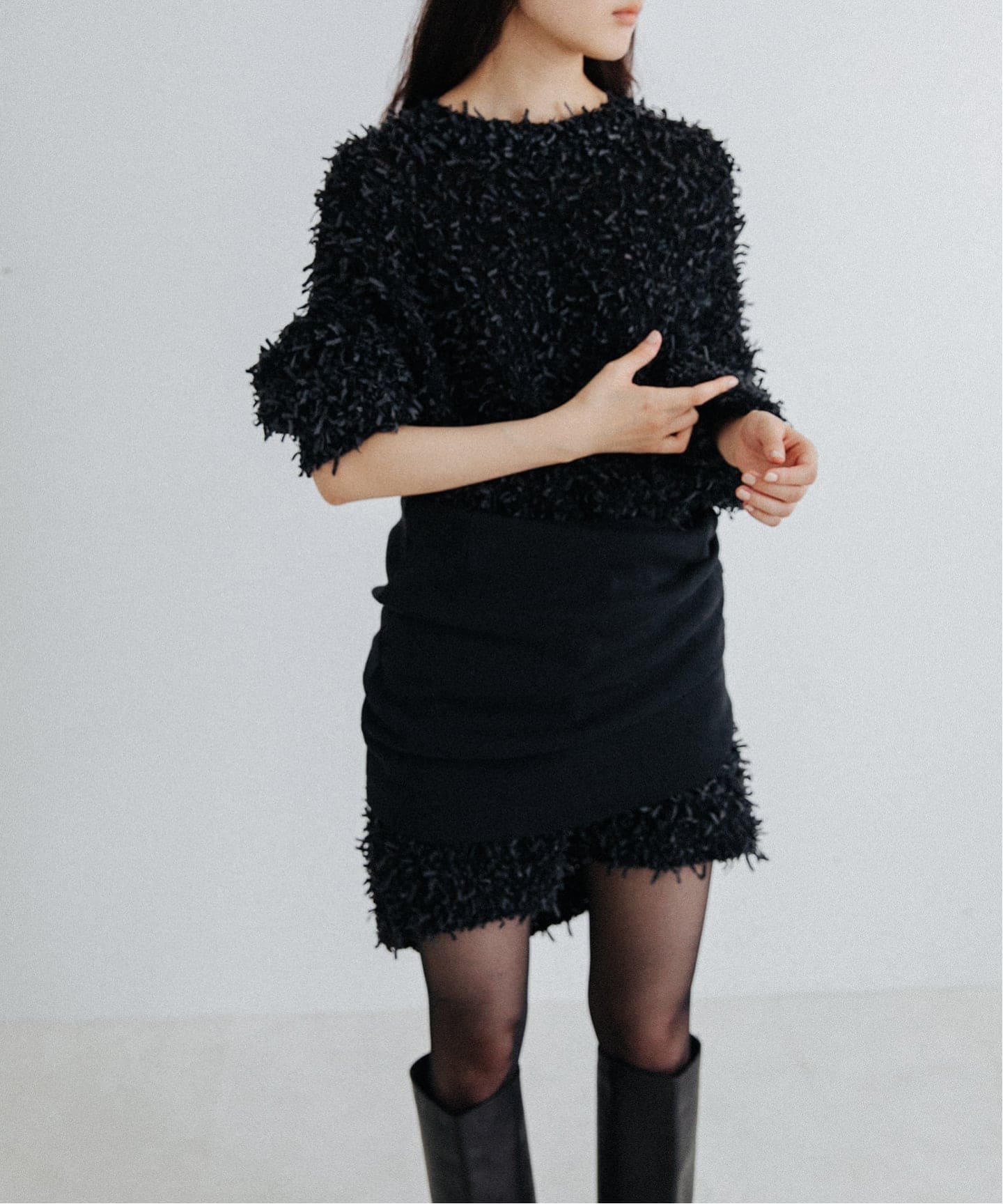 NOHRA /ノーラ】Cotton silk mini skirt（ミニスカート）｜EDIT.FOR