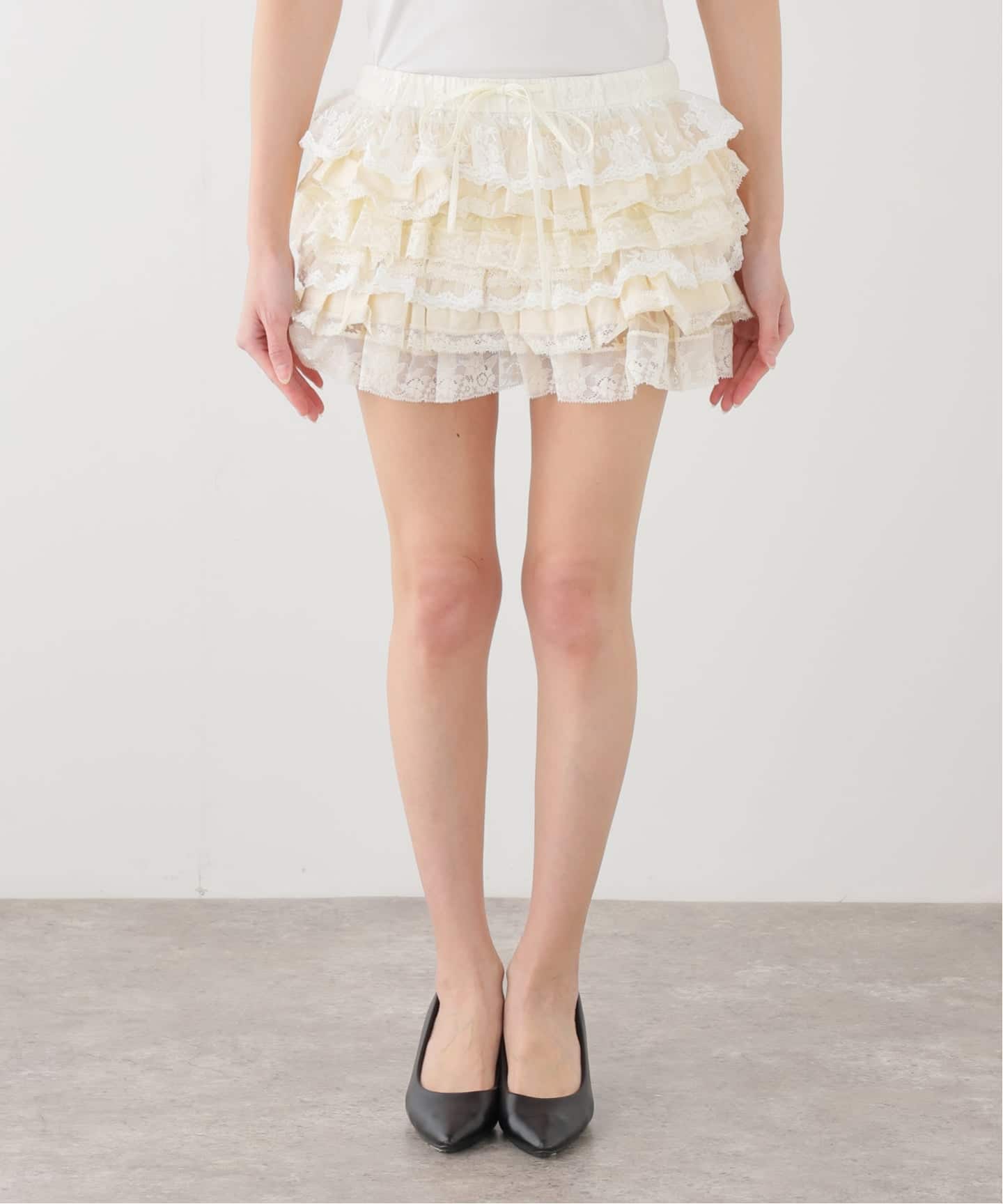 yuhan wang (ユハンワン) フローラル　ラッフルスカート　サイズS YUHAN WANG/ユハン・ワン】lace ruffle tiered skirt（その他スカート