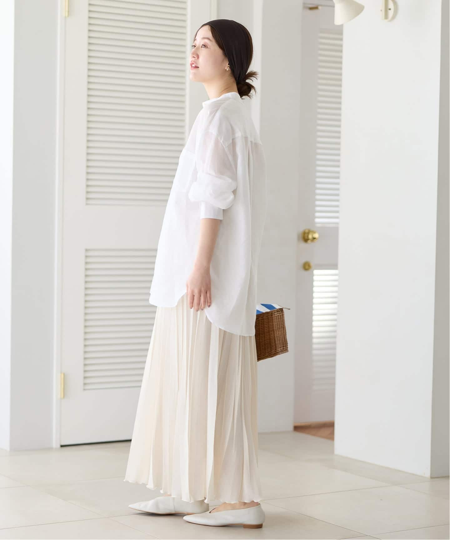 予約》シアーメッシュプリーツスカート（ロング・マキシ丈スカート