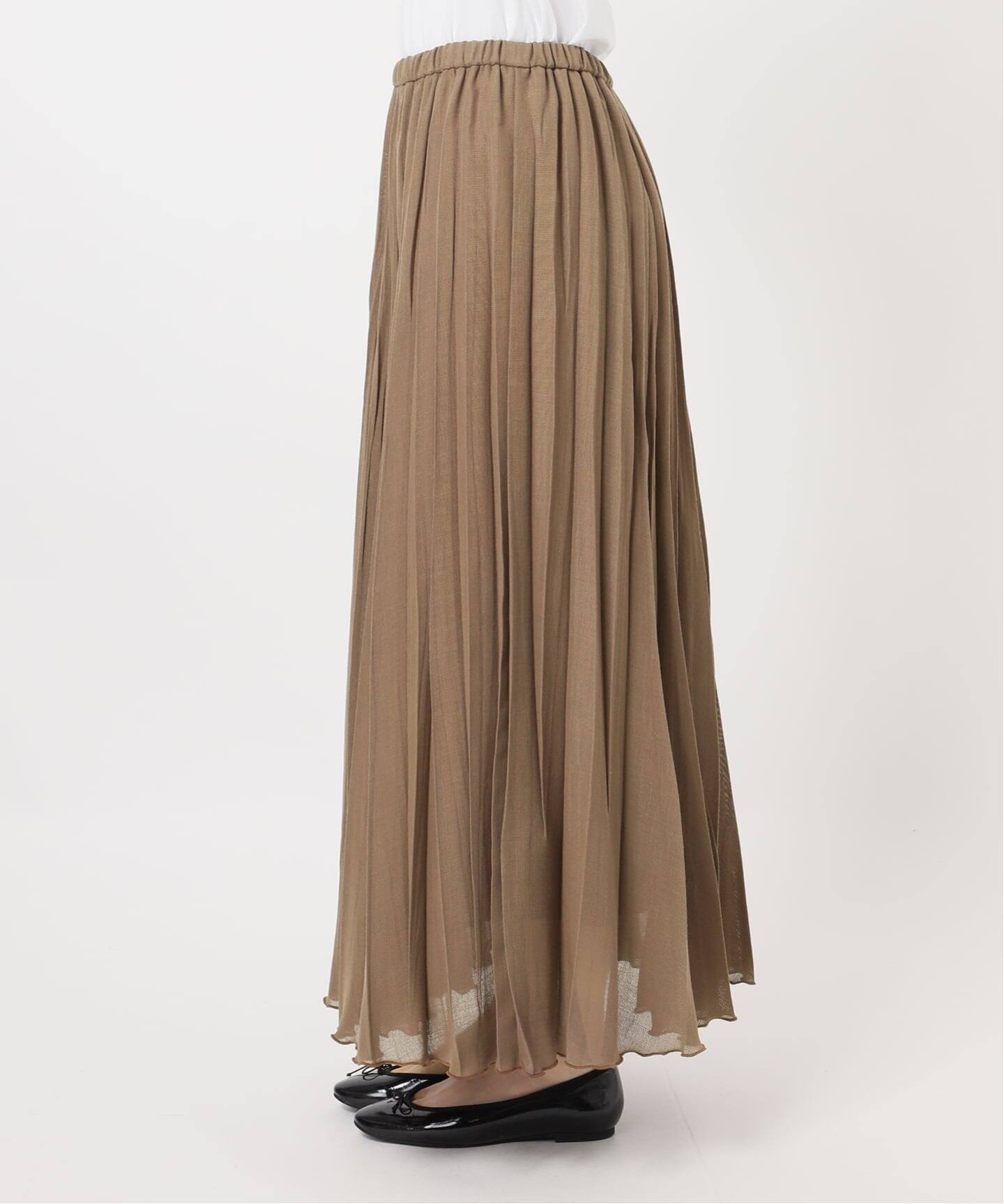 予約》シアーメッシュプリーツスカート（ロング・マキシ丈スカート
