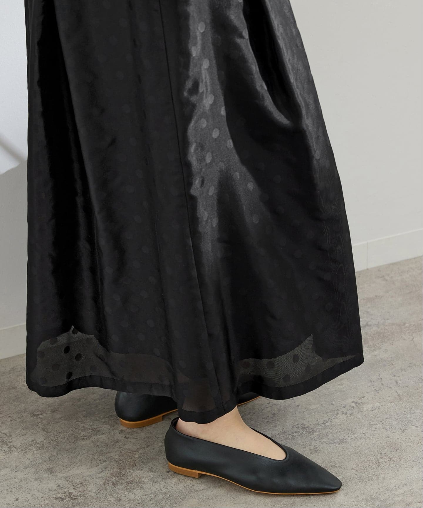 ドットジャガード タックフレアスカート（ロング・マキシ丈スカート