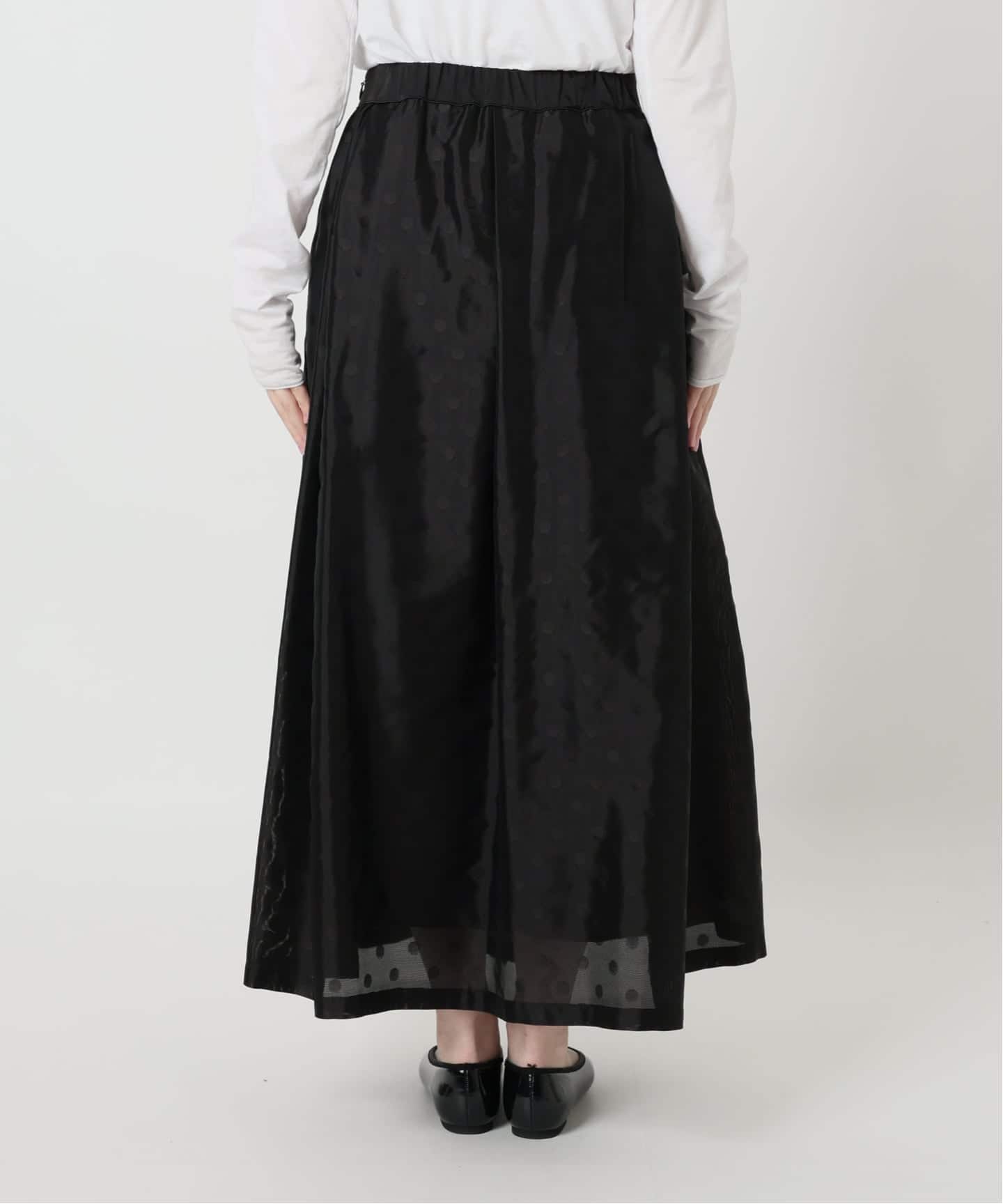 ドットジャガード タックフレアスカート（ロング・マキシ丈スカート