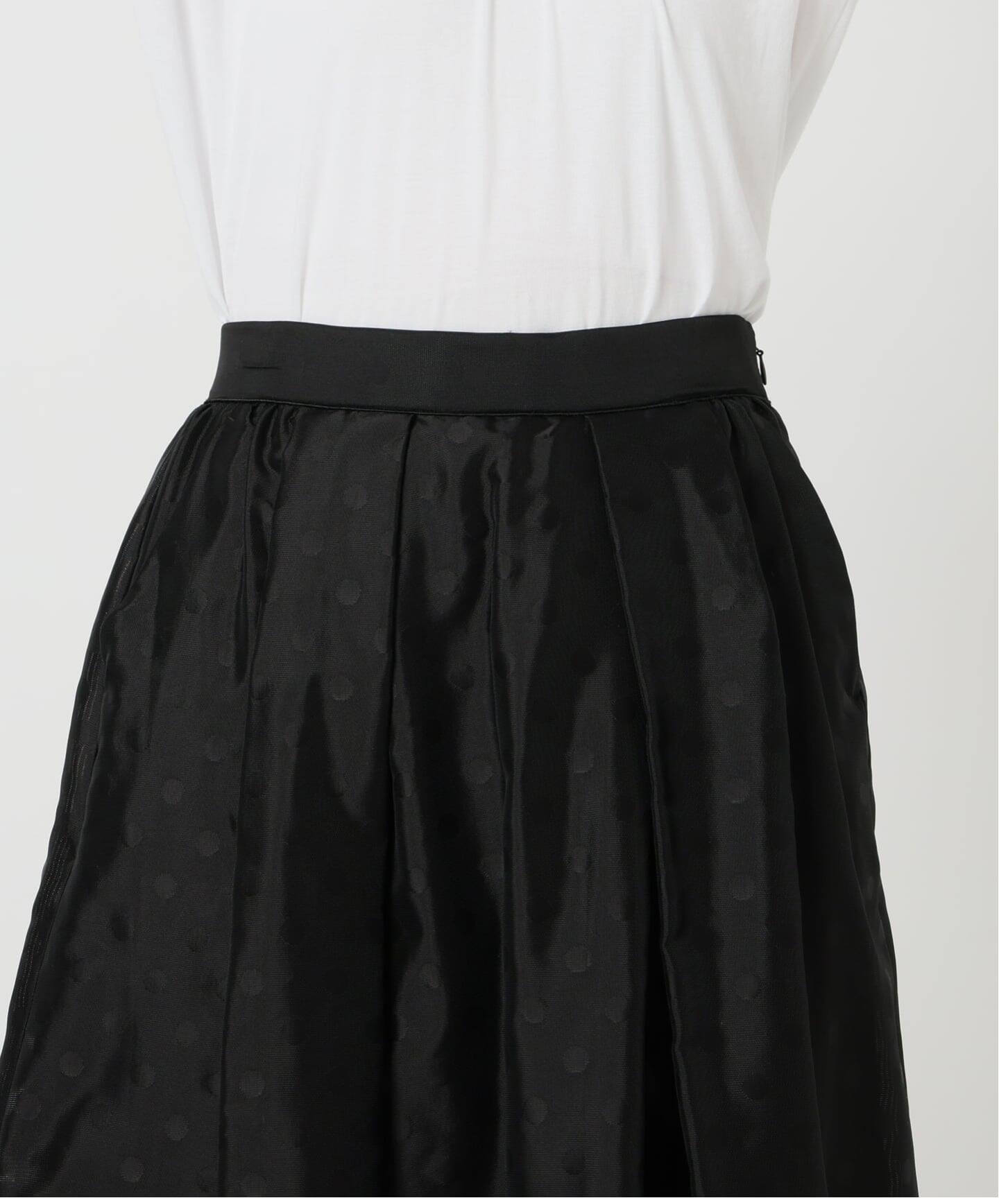 ドットジャガード タックフレアスカート（ロング・マキシ丈スカート