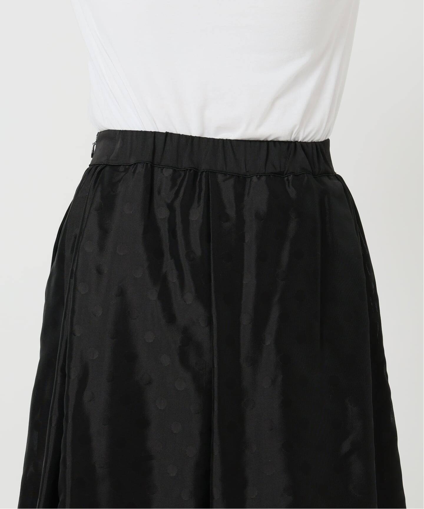 ドットジャガード タックフレアスカート（ロング・マキシ丈スカート