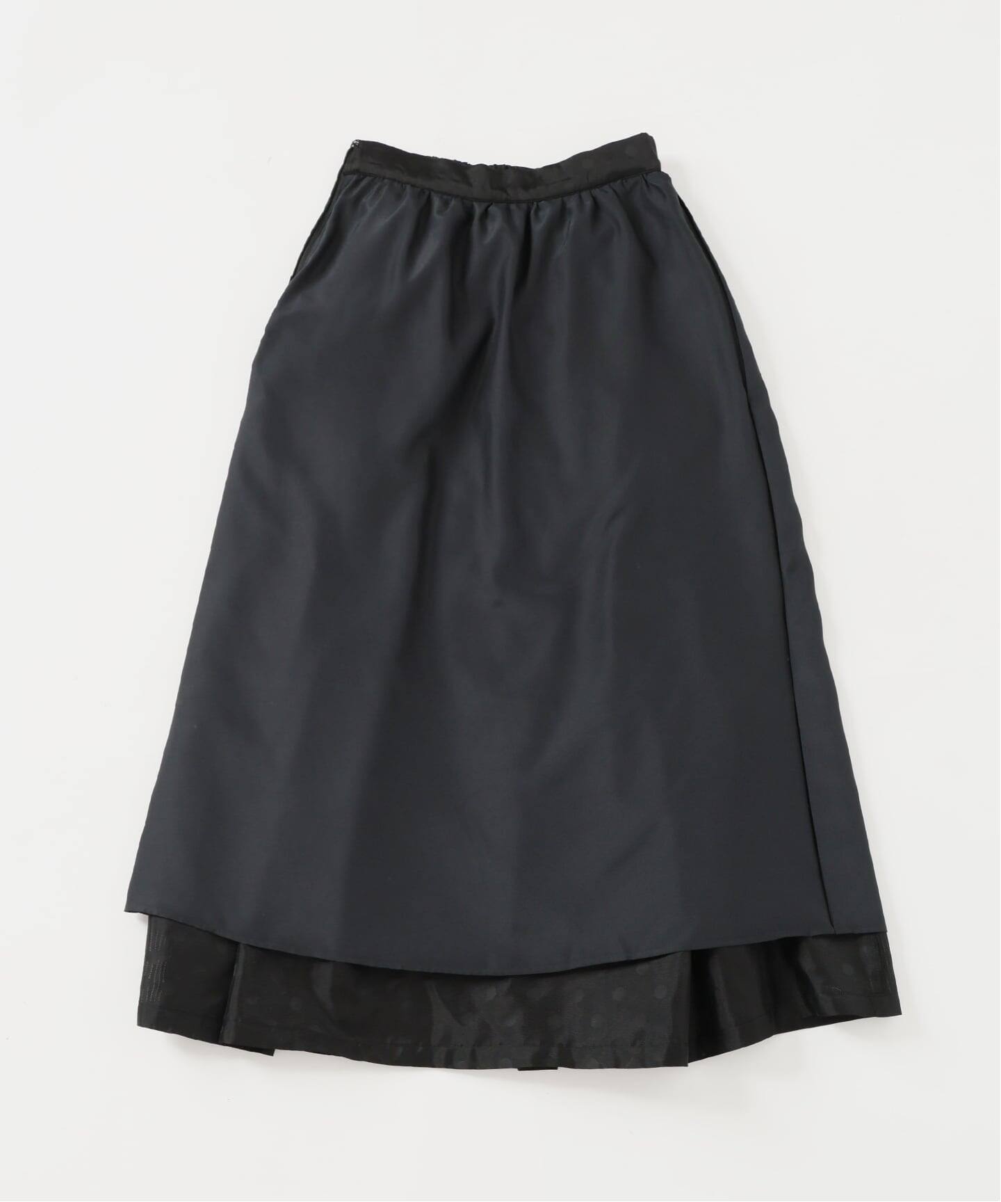 ドットジャガード タックフレアスカート（ロング・マキシ丈スカート