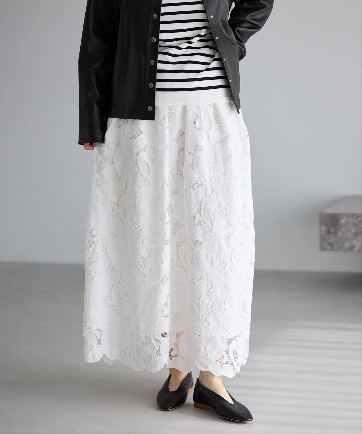 フラワーコードレーススカート（ロング・マキシ丈スカート）｜IENA